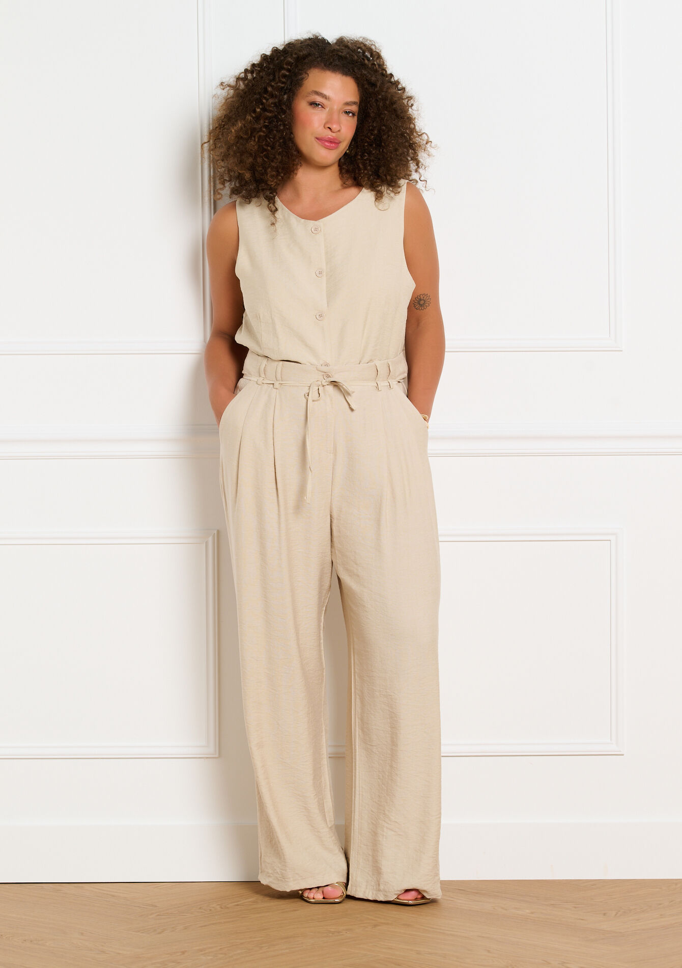 Pantalon fluide ample - LT BEIGE - 06100811_2527