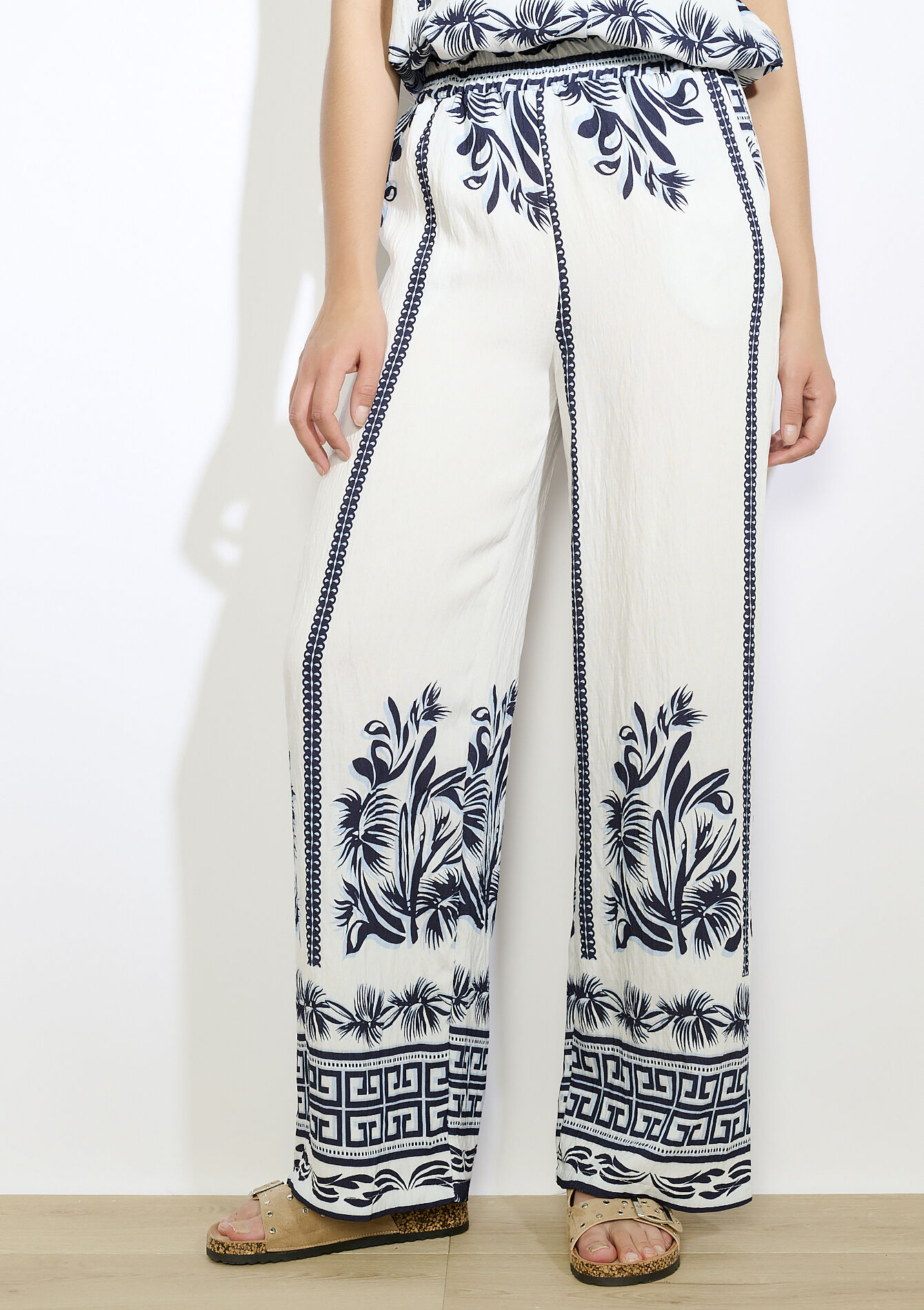 Pantalon large imprimé, Pantalon large imprimé - ELECTRIC BLUE - 06601000_1619