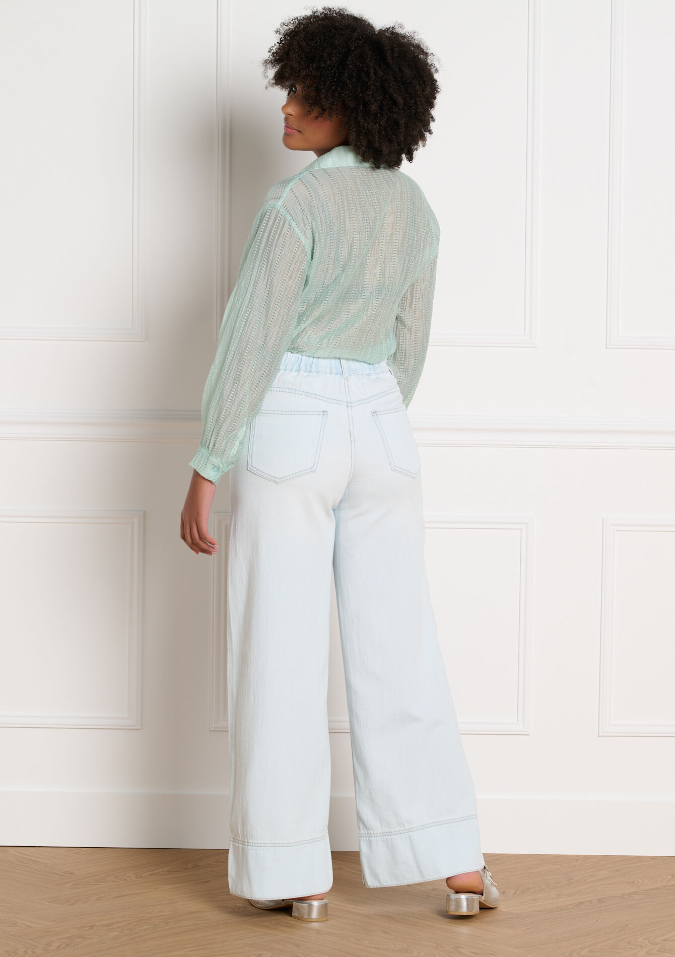 Jean large taille haute, Jean large taille haute - BLUE BLEACHED - 22000645_0502