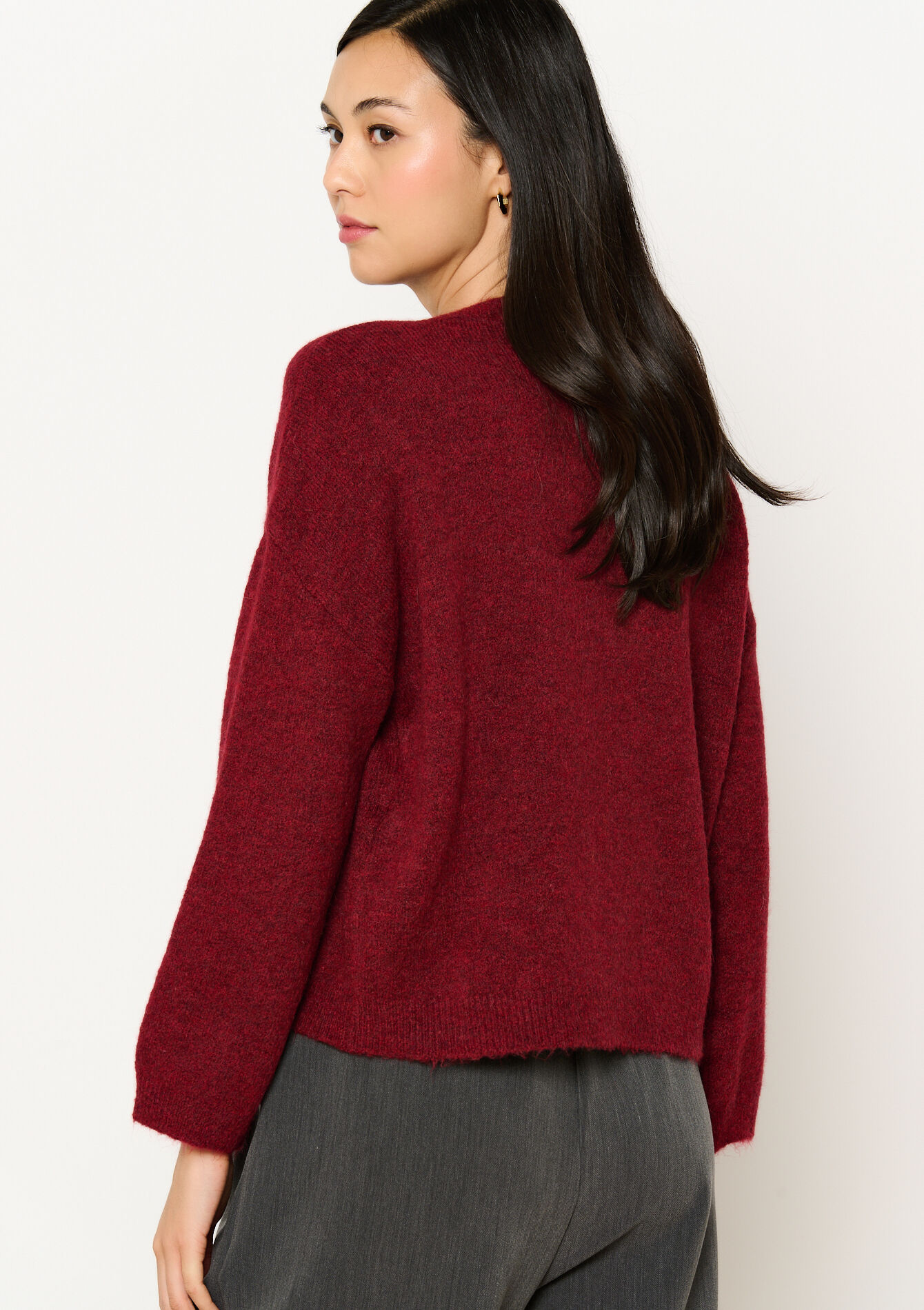 Sweater with drooping sleeves, Sweater with drooping sleeves - BORDEAUX - 04006775_1423