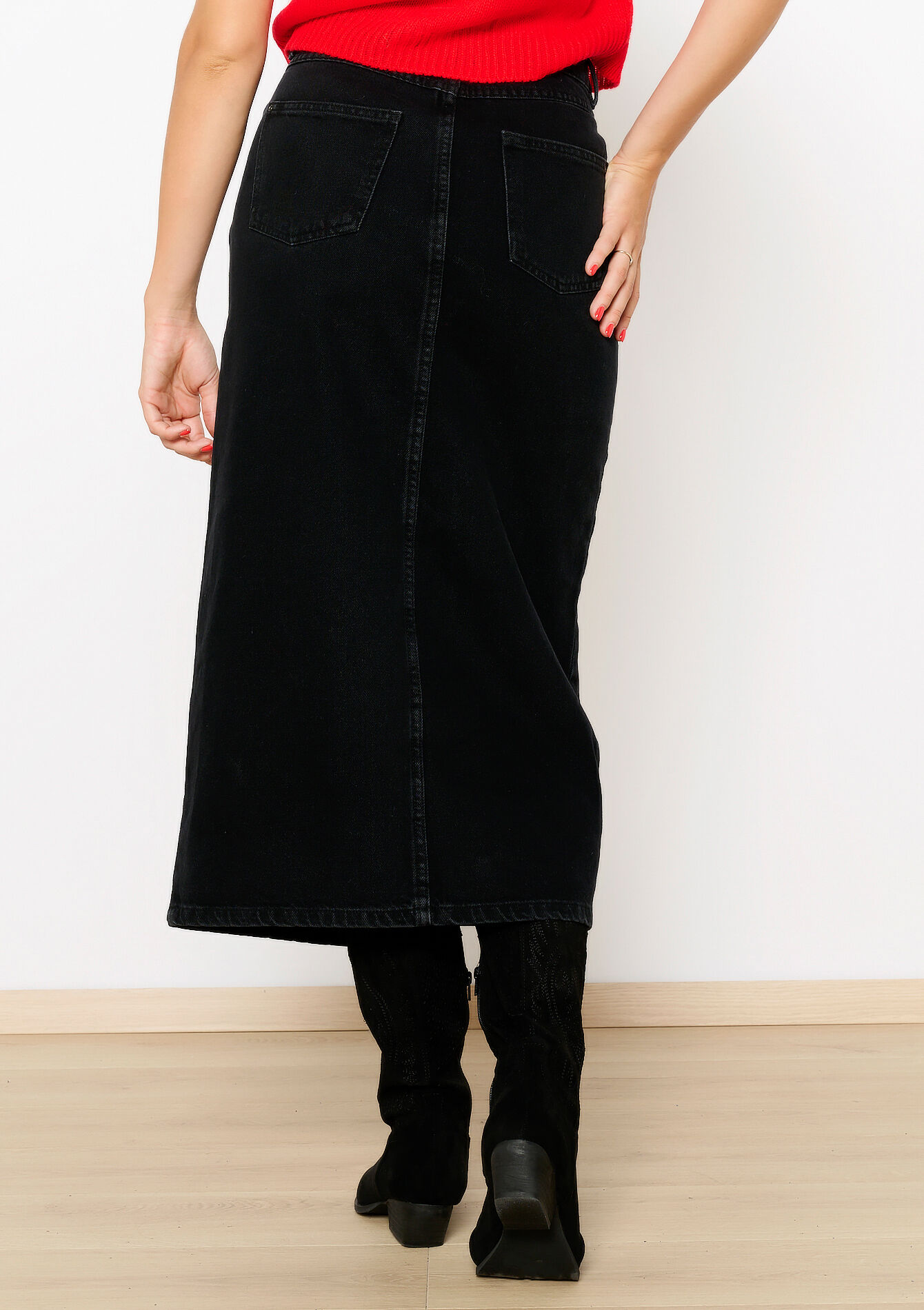 Maxi denim rok, Maxi denim rok - BLACK - 07101262_1119
