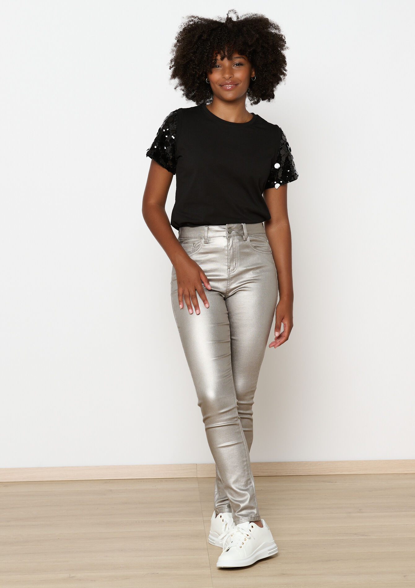 Metallic broek, Metallic broek - SILVER - 06004494_1059