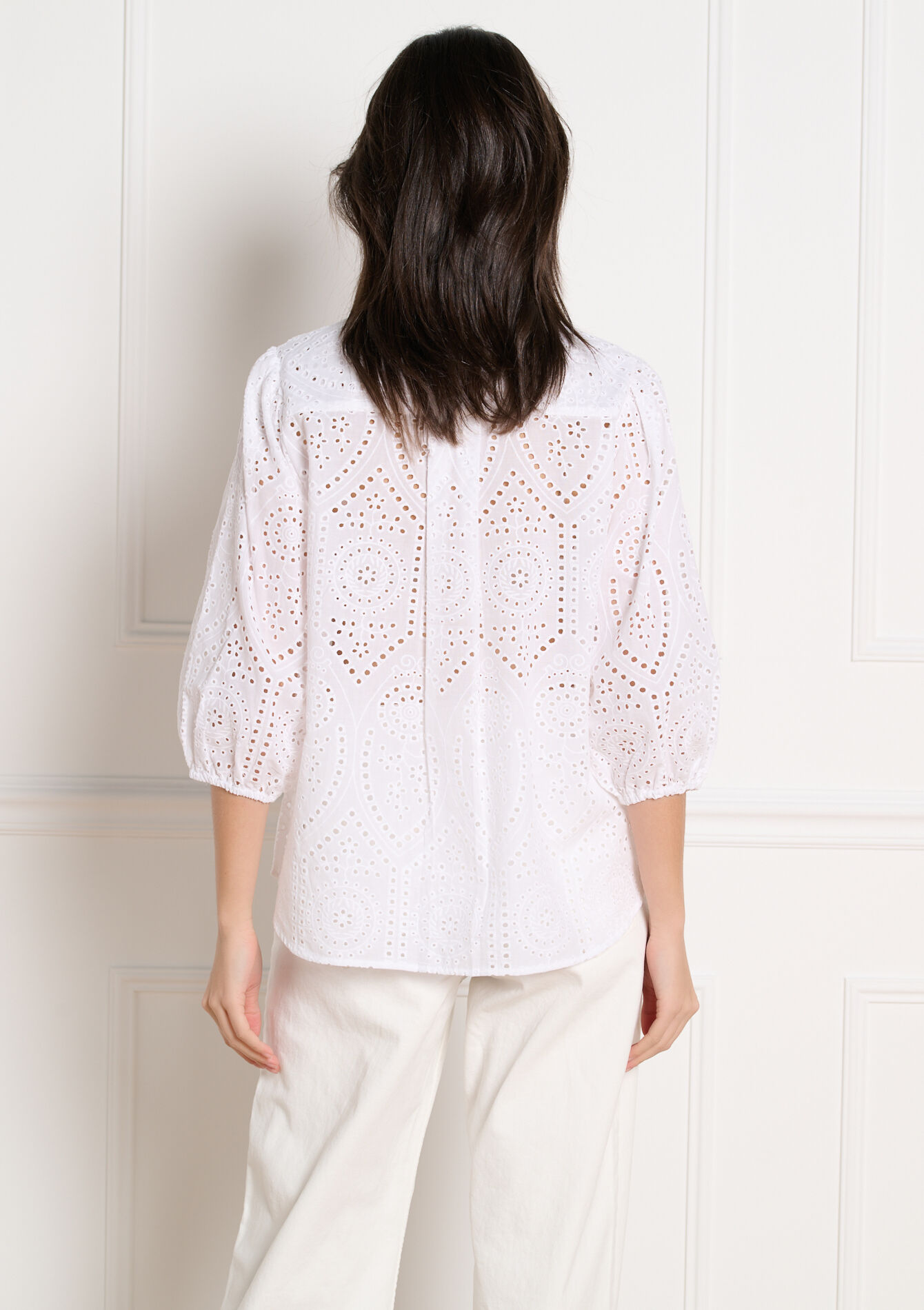 Broderie katoenen hemd - OPTICAL WHITE - 05702960_1019