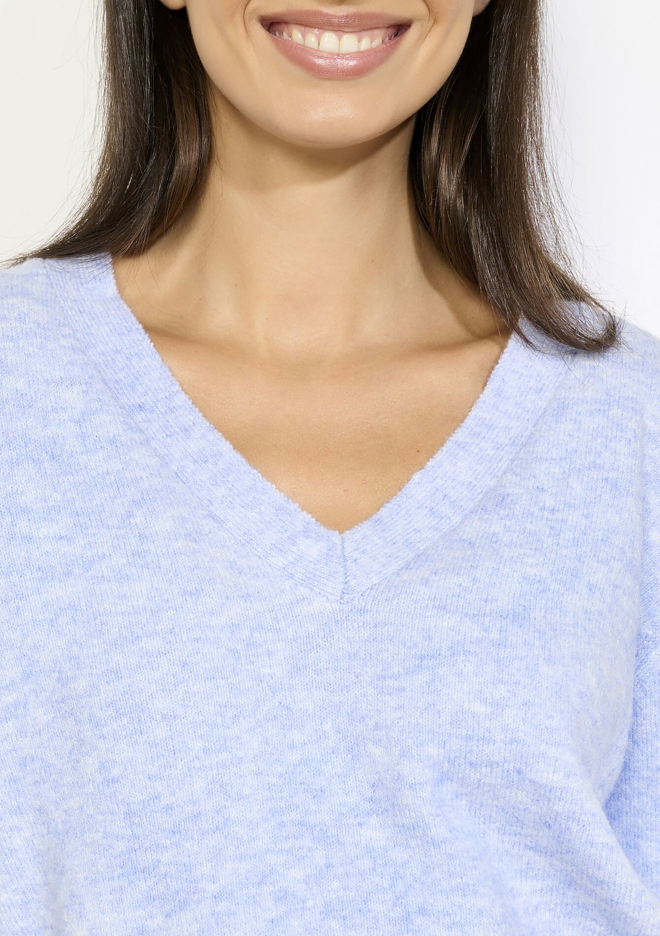 Zachte V-hals trui, Zachte V-hals trui - BLUE PASTEL - 04006974_3003