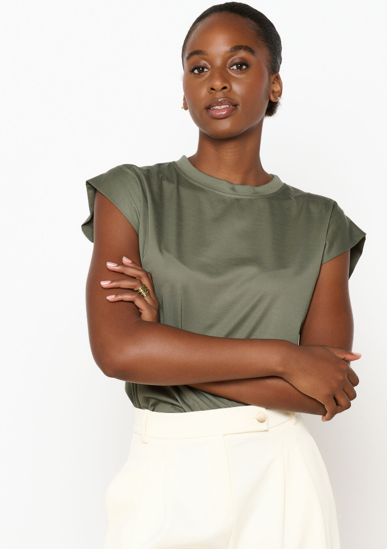 Short-sleeved T-shirt - KHAKI - 02301683_433