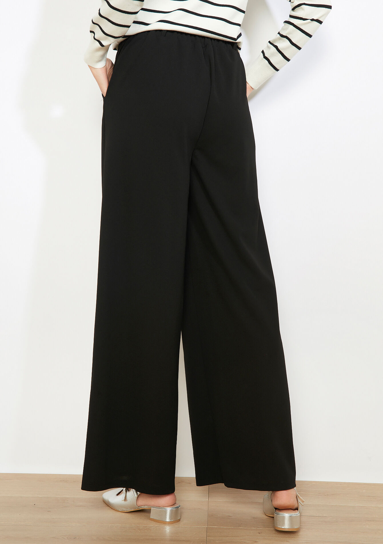 Klassieke flared broek - BLACK - 06601116_1119