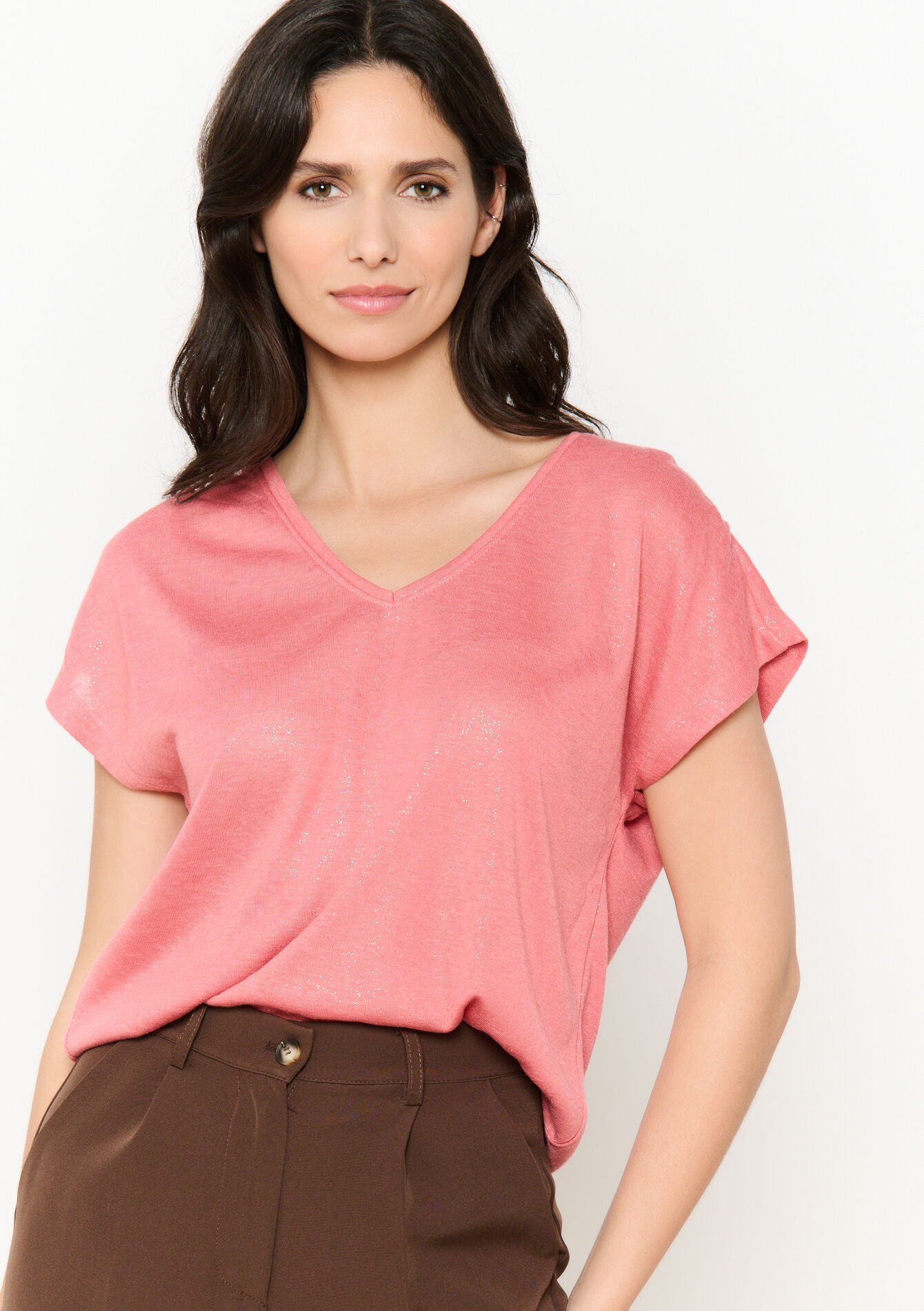 Fluid shimmer t-shirt, Fluid shimmer t-shirt - COSMETIC PINK - 02301692_5733