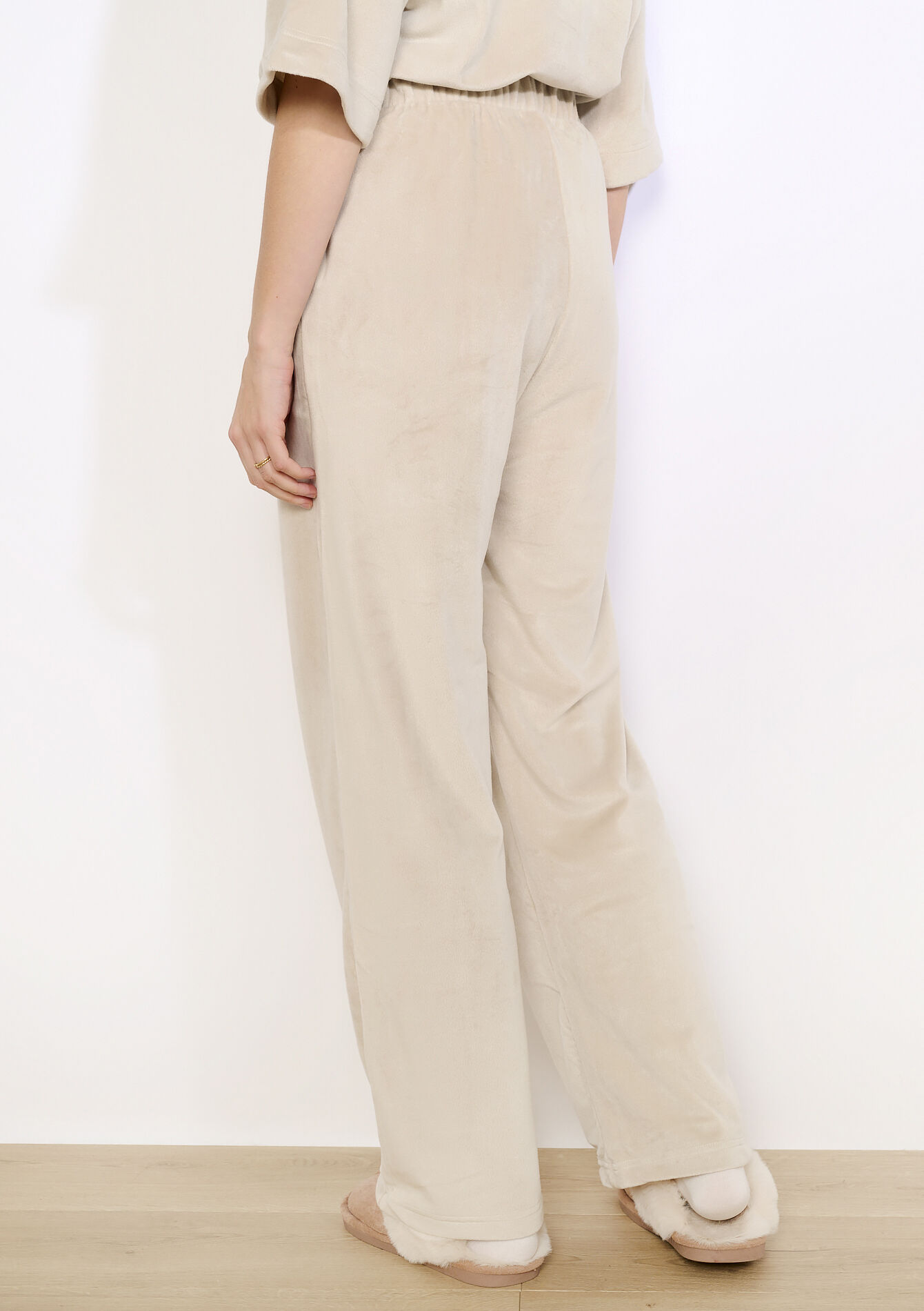 Pantalon large en velours, Pantalon large en velours - BEIGE ASH - 15100387_1904