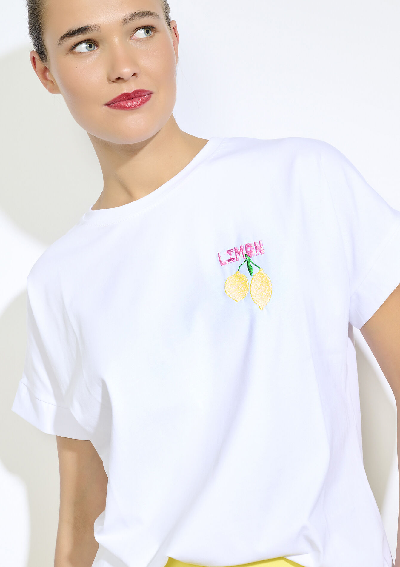T-shirt citron brodé, T-shirt citron brodé - OFFWHITE - 02301872