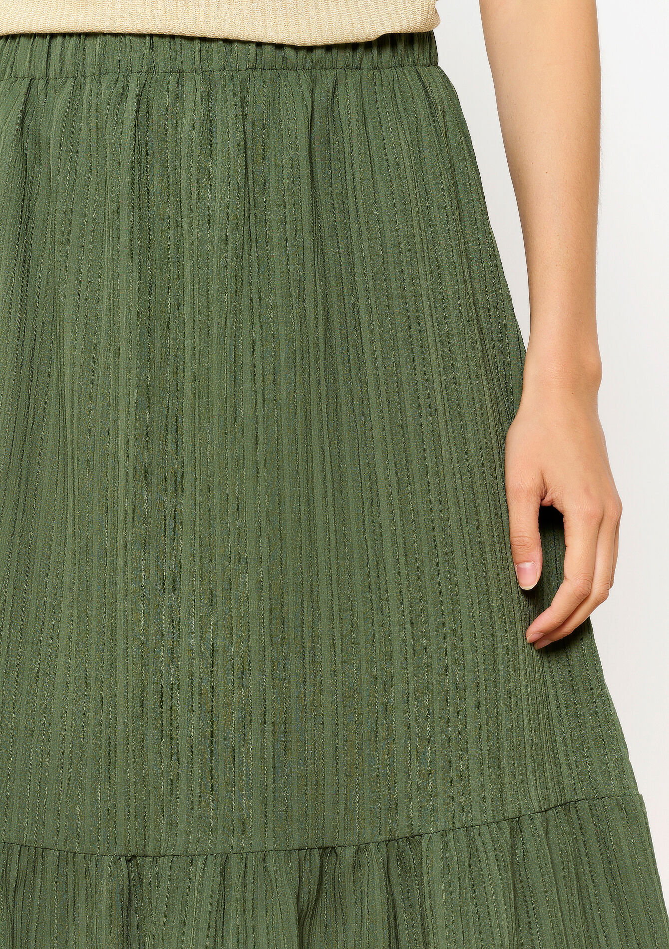 Maxi skirt with ruffles, Maxi skirt with ruffles - KHAKI FADED - 07101255_4326