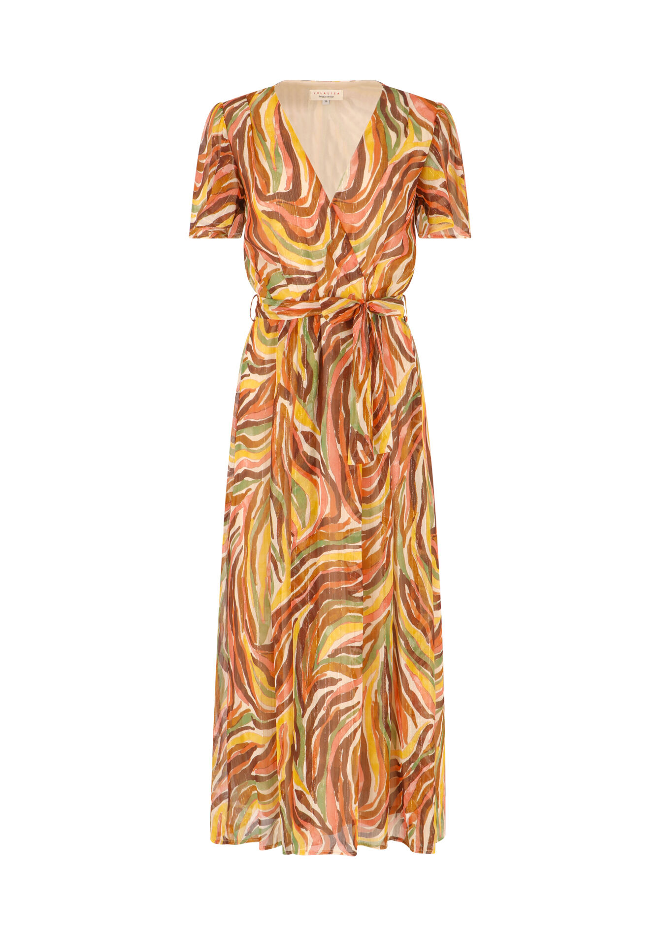 Robe longue avec lurex à imprimé, Robe longue avec lurex à imprimé - COSMETIC PINK - 1084058