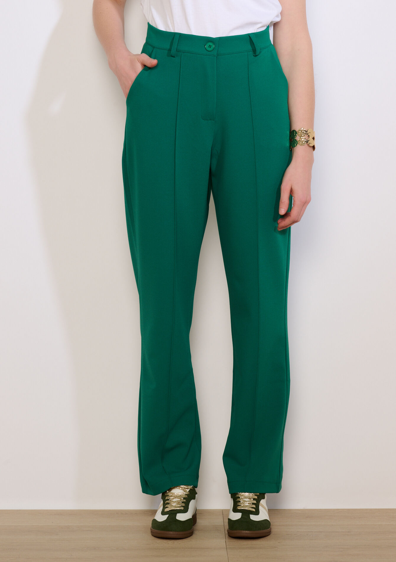 Rechte elegante broek - GREEN EMERALD - 06100788_4511