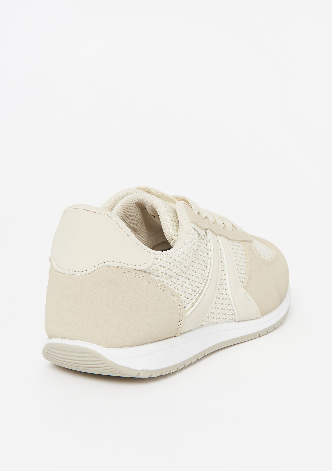 Mixed-material sneakers - LT BEIGE - 13000845_2527