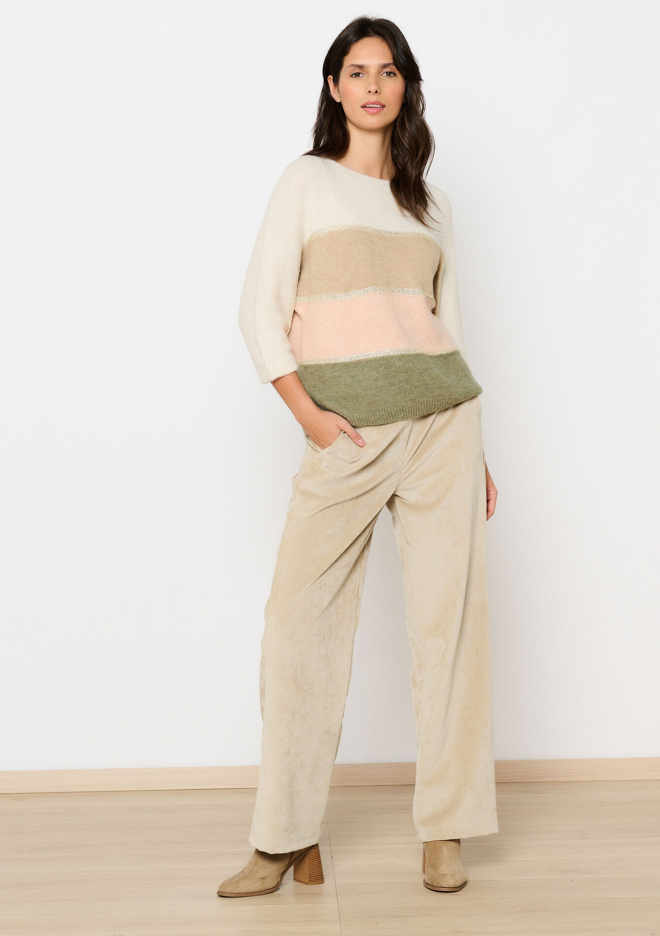 Sweater with colourblock, Sweater with colourblock - TAUPE - 04006679_1021