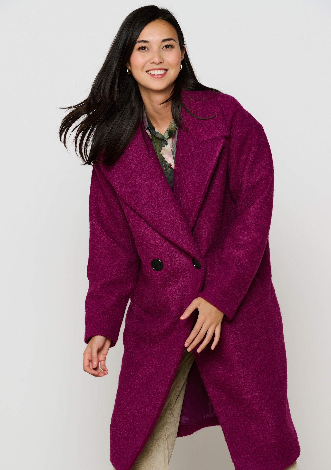 Manteau doux ample - VIOLINE - 23000712_2576