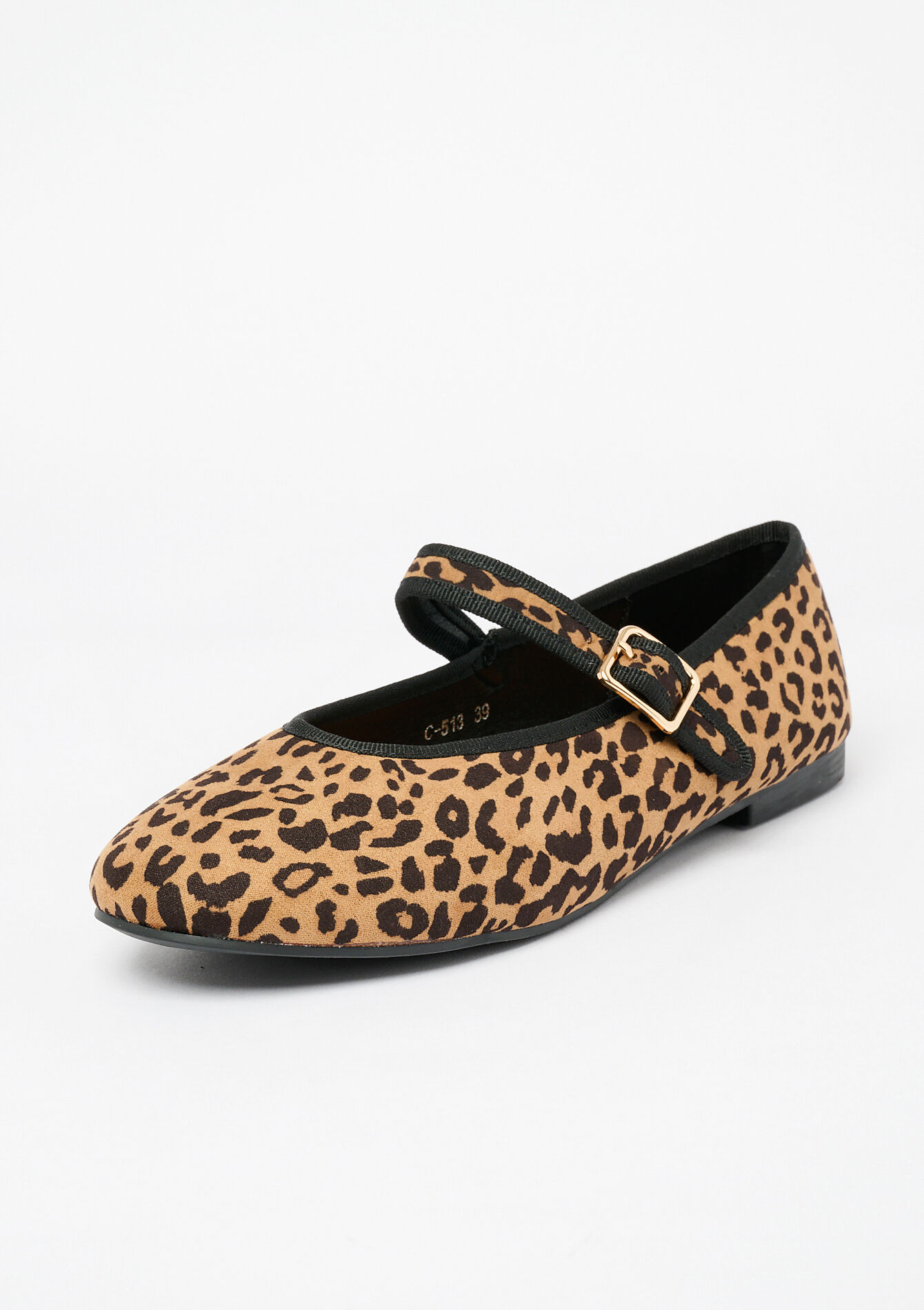 Ballerines en suédine à imprimé léopard, Ballerines en suédine à imprimé léopard - LIGHT CAMEL - 13100277_3814