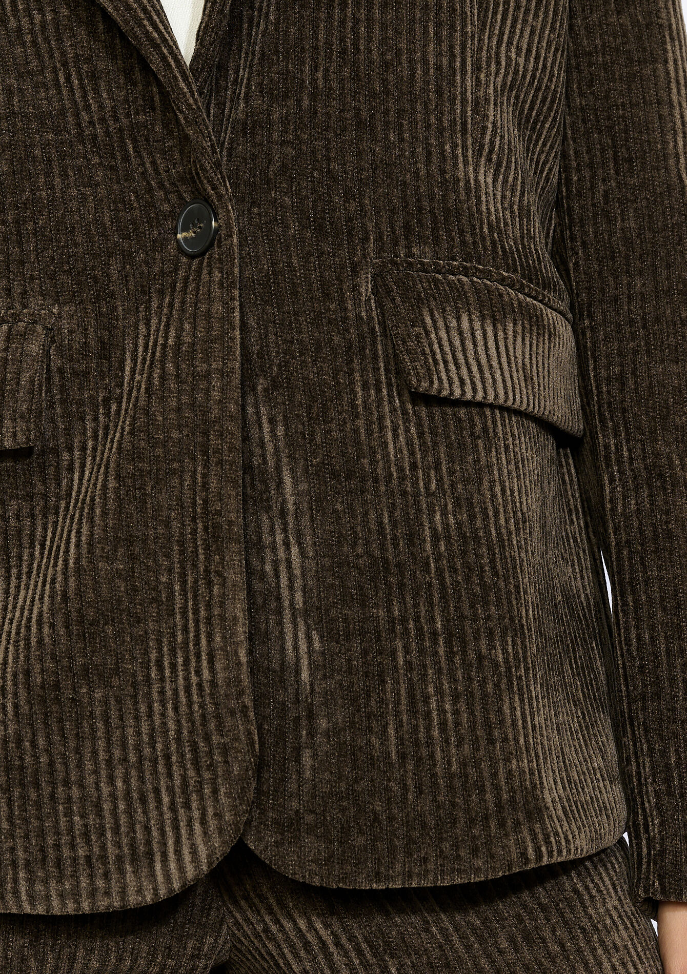 Ribfluwelen blazer - BROWN DARK CHOCOLATE - 09101115_3720