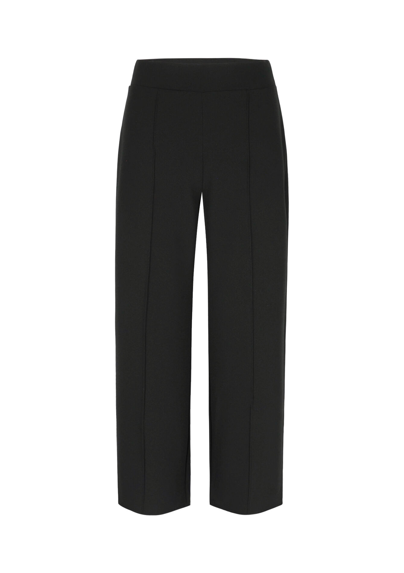 Pantalon à coupe ample en tissu scuba, Pantalon à coupe ample en tissu scuba - BLACK - 06601031_1119