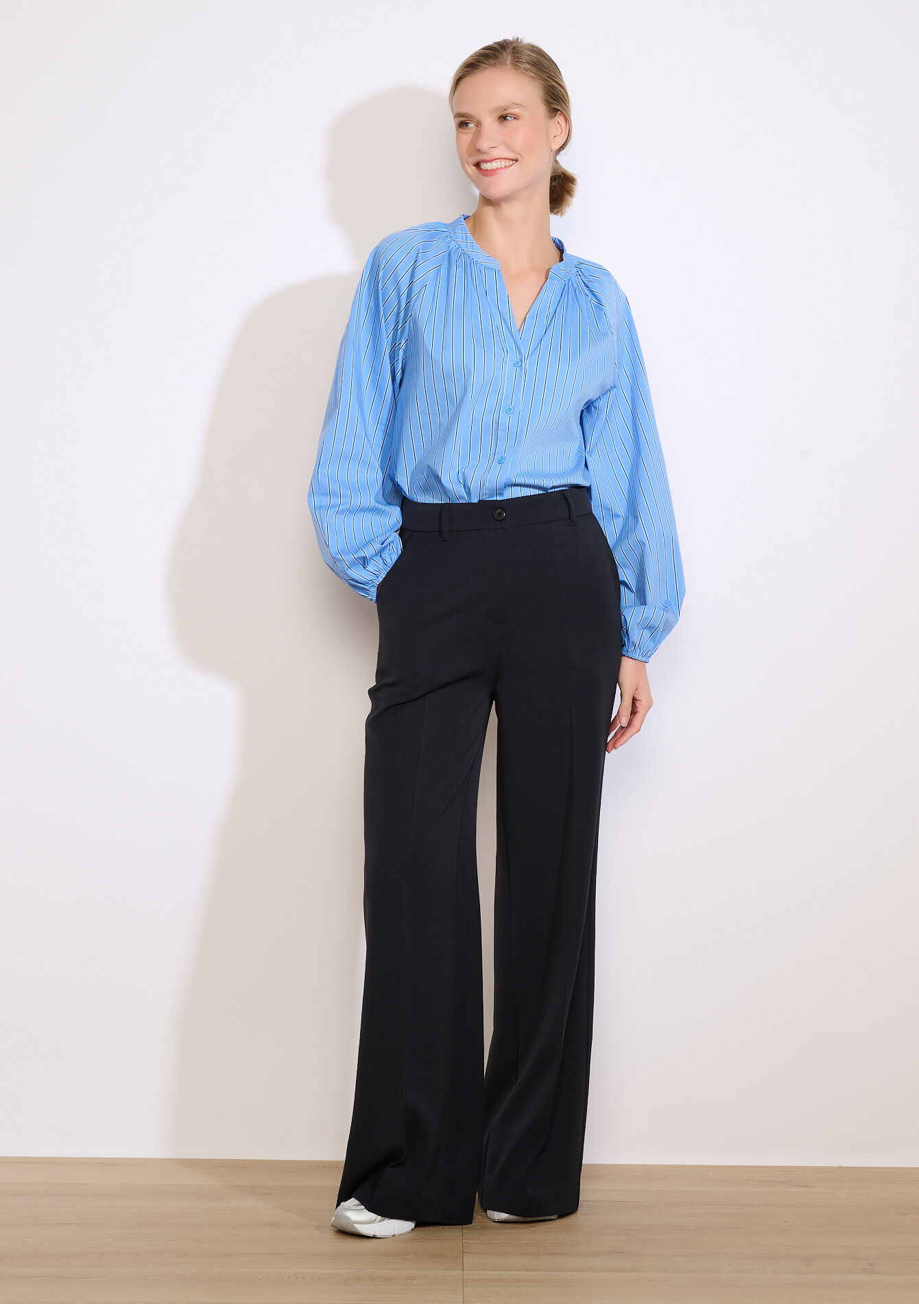 Pantalon large habillé - NAVY BASIC - 06100762_2723