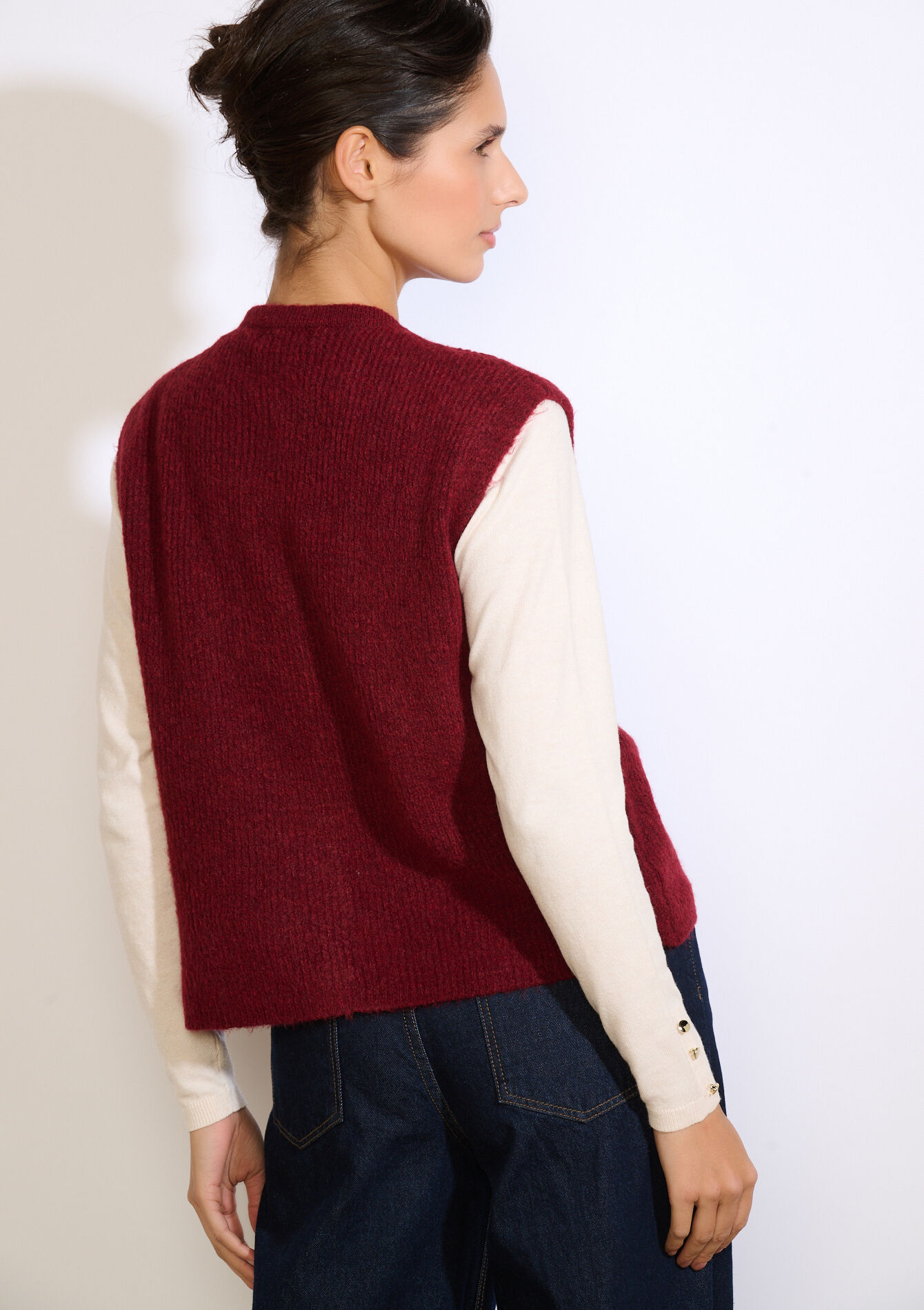 Zachte mouwloze gilet, Zachte mouwloze gilet - BORDEAU WINE - 04101334_1467
