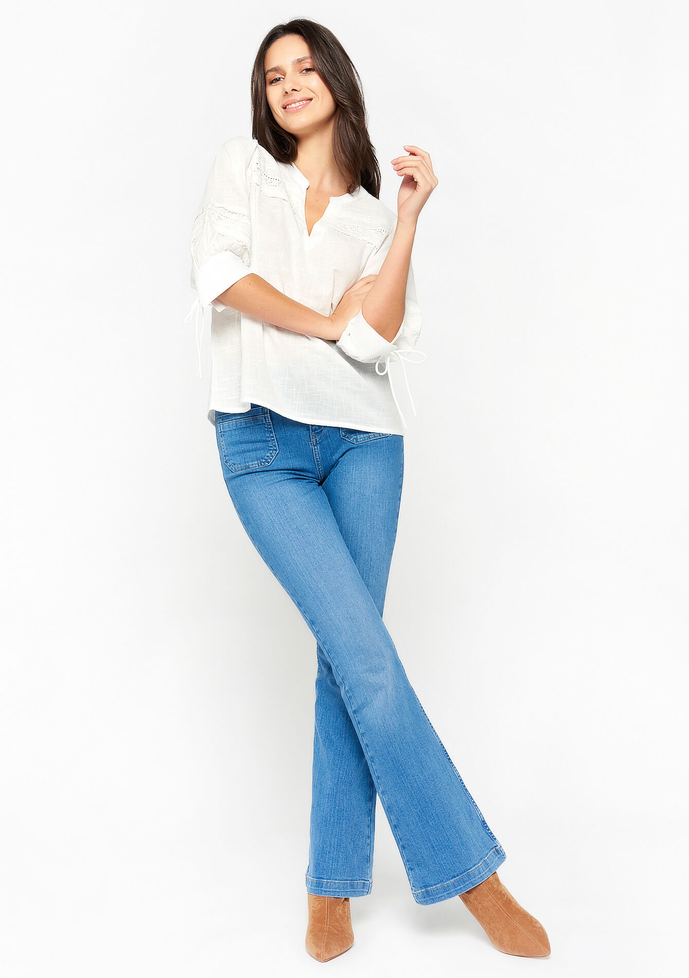 Blouse en coton - OPTICAL WHITE - 05702072_1019