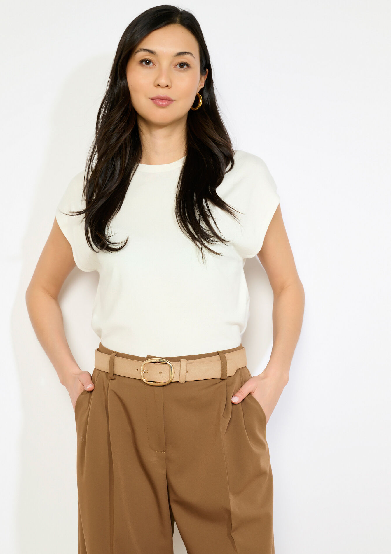 Suèdine ceintuur met gesp, Suèdine ceintuur met gesp - BEIGE SAND - 14001952_1940