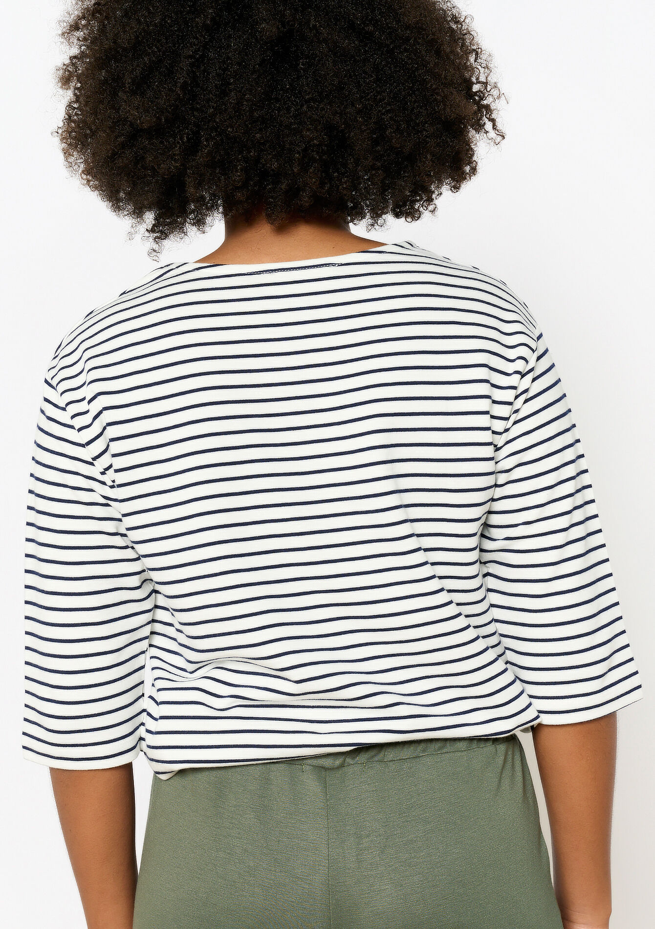 Basic gestreepte T-shirt, Basic gestreepte T-shirt - OFFWHITE - 02301633_1001