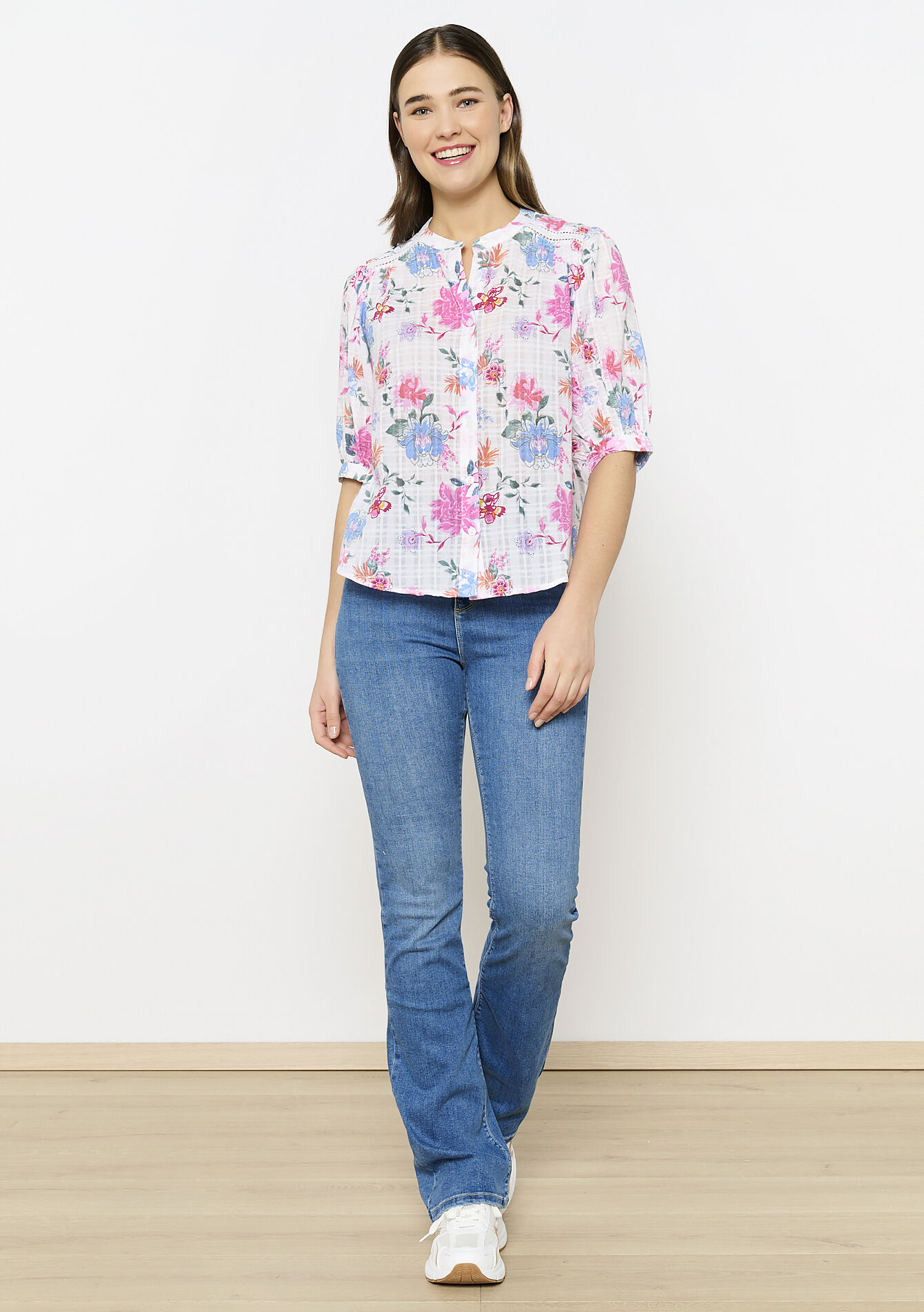 Blouse with floral print - OFFWHITE - 05702675_1001
