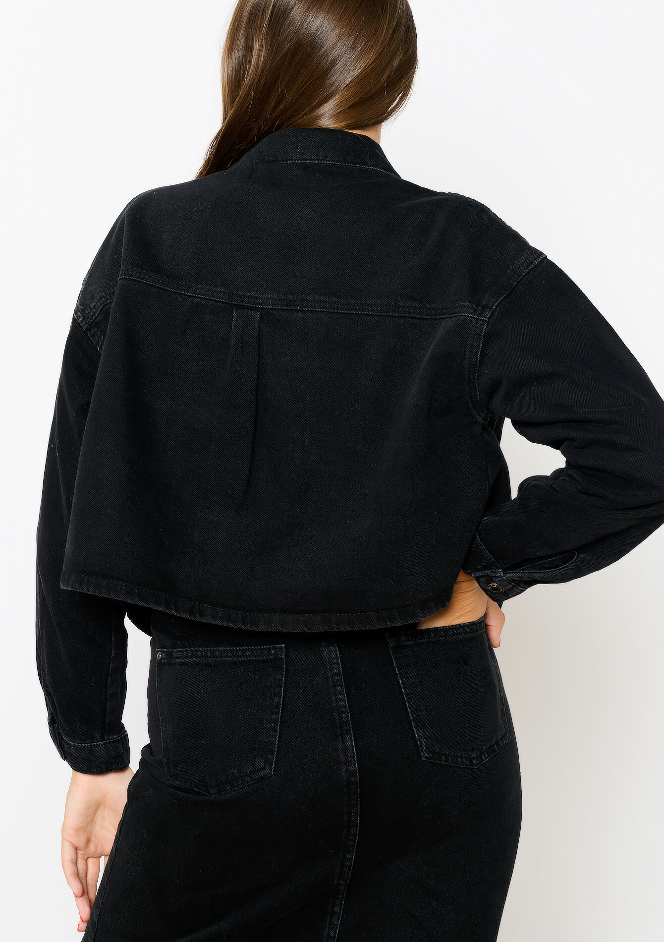 Korte denimjas, Korte denimjas - BLACK - 09100947_0503