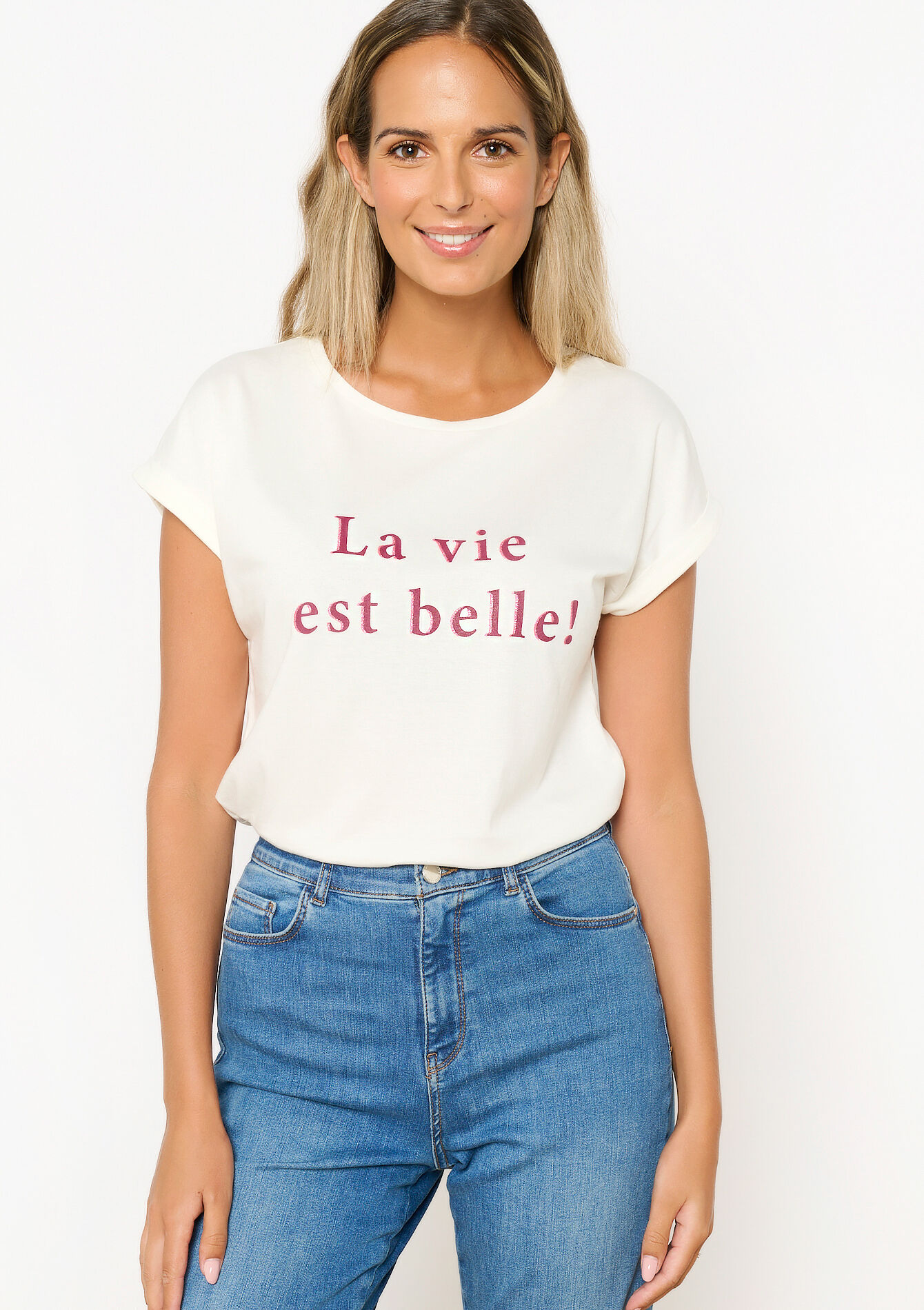 T-shirt met opschrift, T-shirt met opschrift - OFFWHITE - 02301605_1001