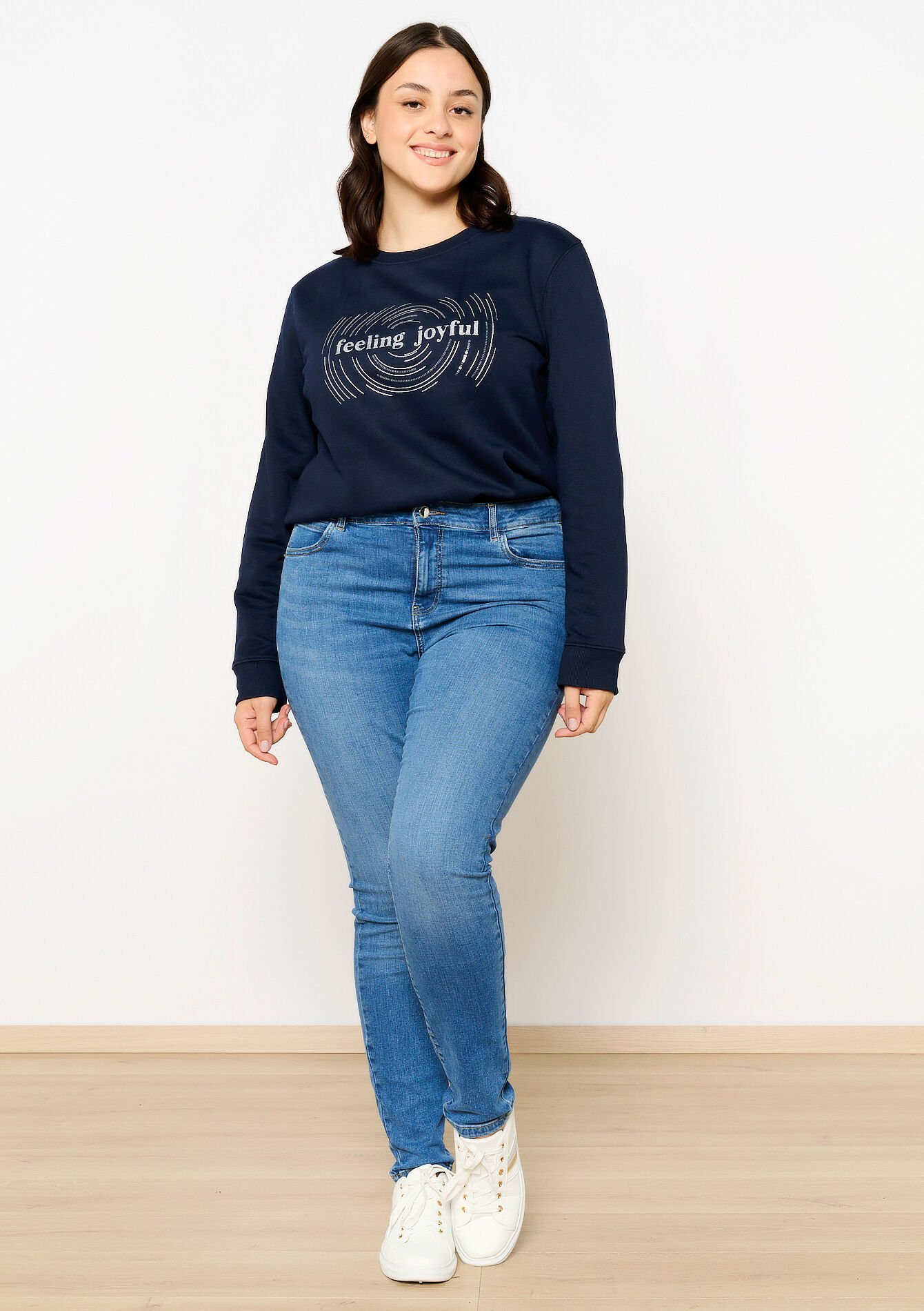 Skinny jeans met hoge taille, Skinny jeans met hoge taille - MEDIUM BLUE - 22000533_0500