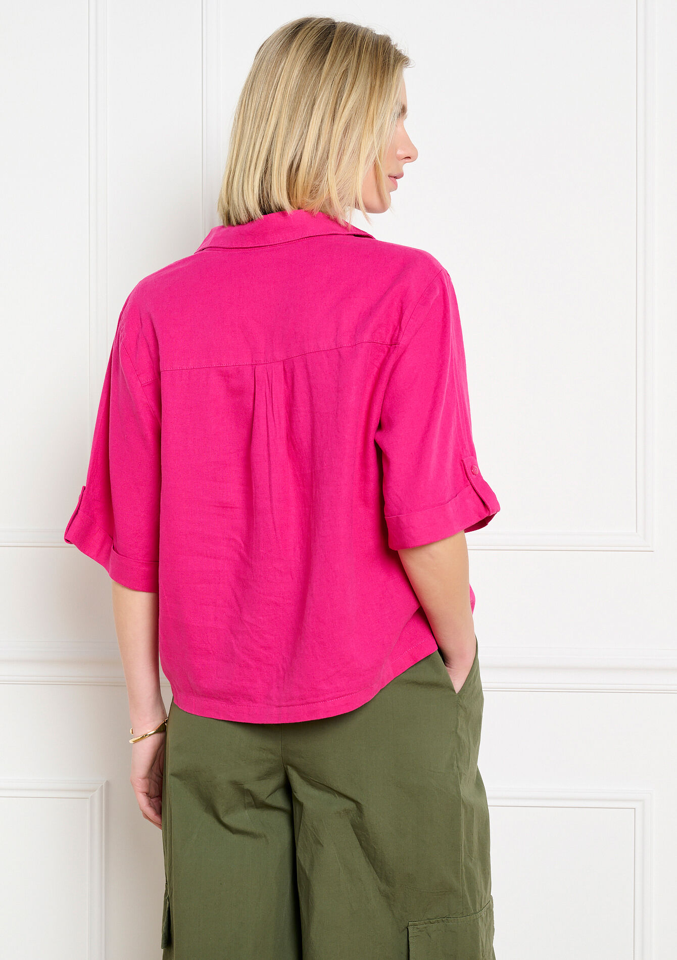 Soepele polo blouse, Soepele polo blouse - FUCHSIA - 05702969_5626