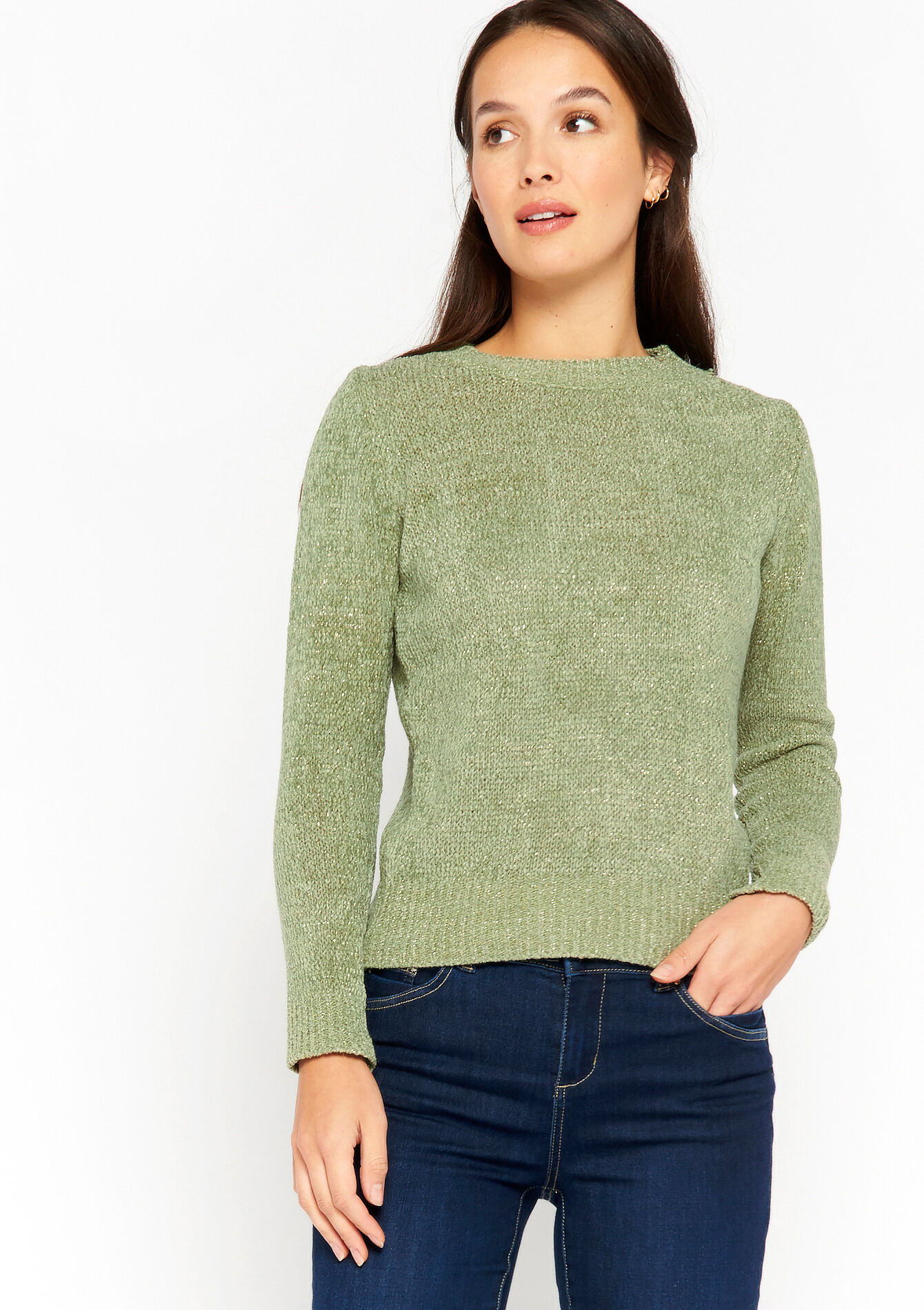 Cropped pullover, Cropped pullover - KHAKI FADED - 04006091_4326