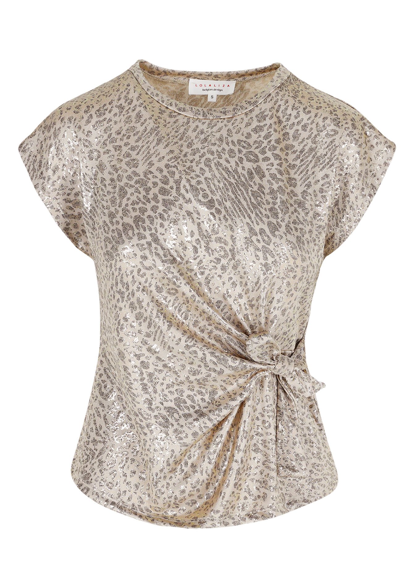 Shimmer tie waist top, Shimmer tie waist top - LIGHT TAUPE - 02301792_2572