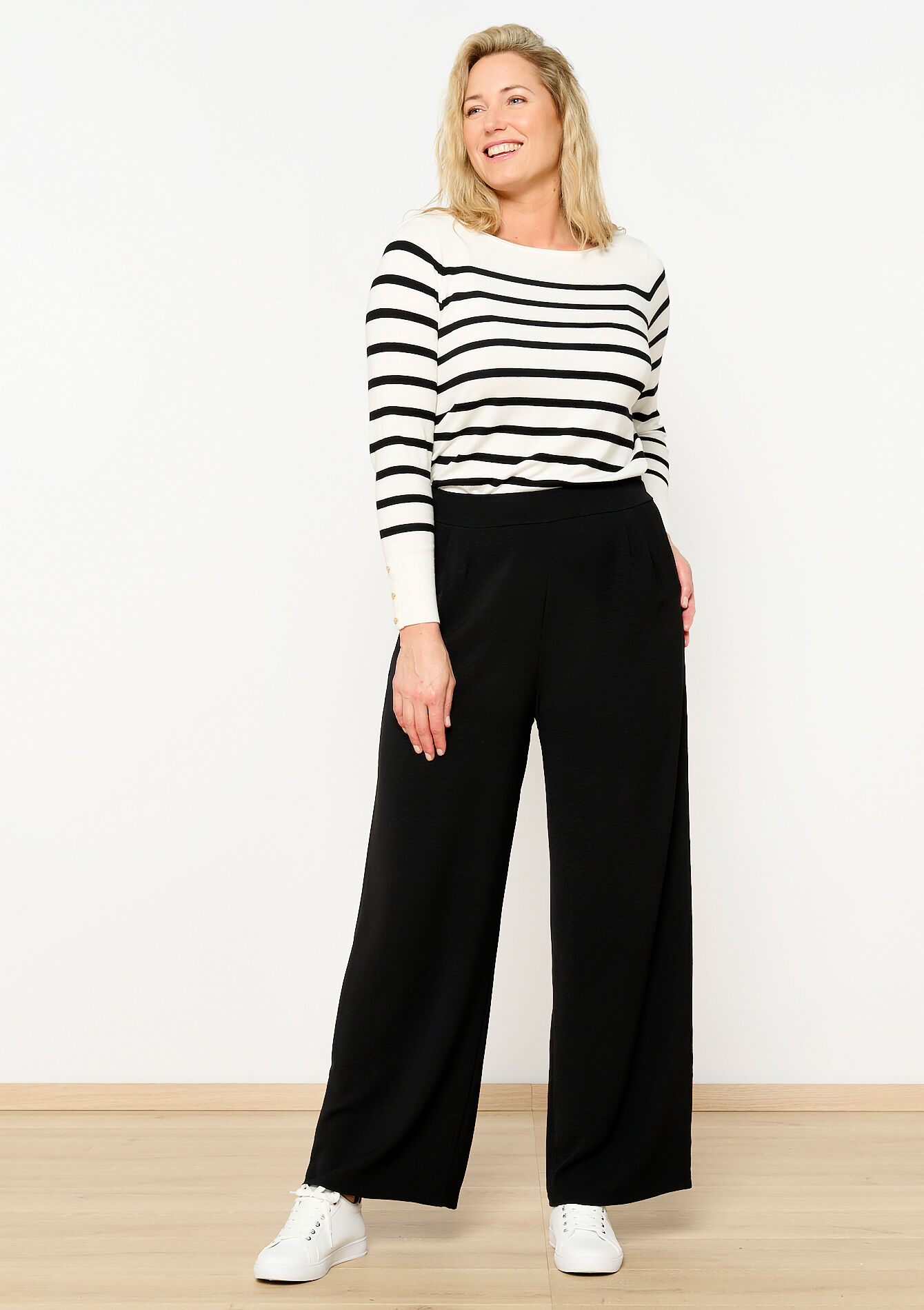 Wide leg trousers, Wide leg trousers - BLACK - 06600821_1119