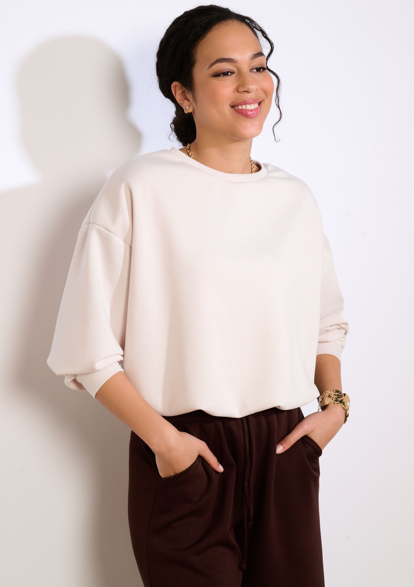 Oversized sweatshirt, , back