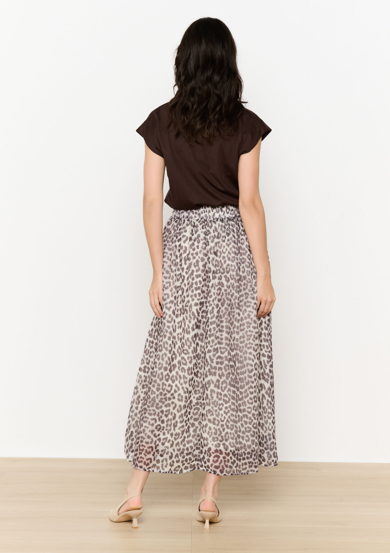 Jupe longue léopard, Jupe longue léopard - TAUPE - 07101379_1021