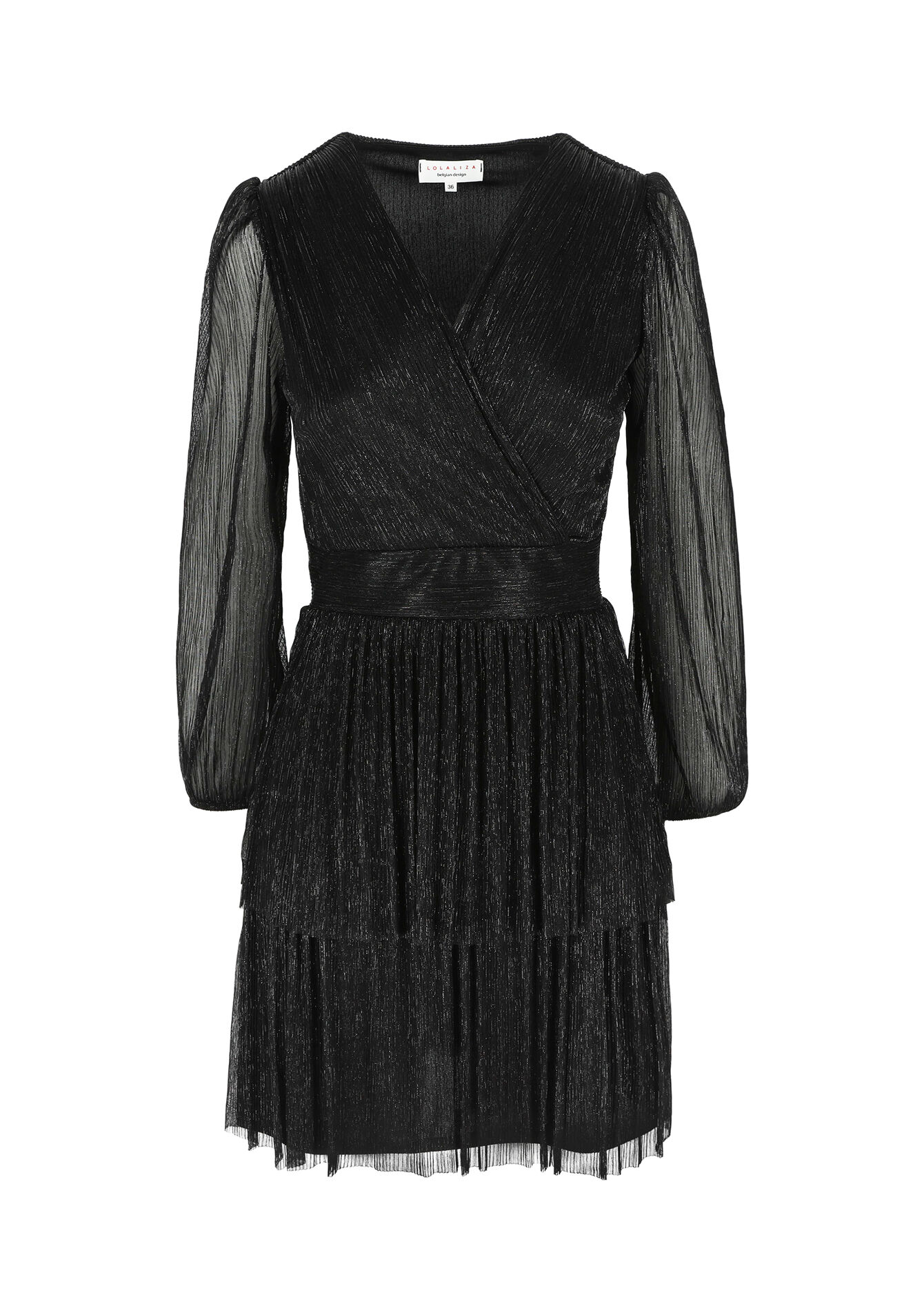 Korte jurk met lurex, Korte jurk met lurex - BLACK - 08103460_1119