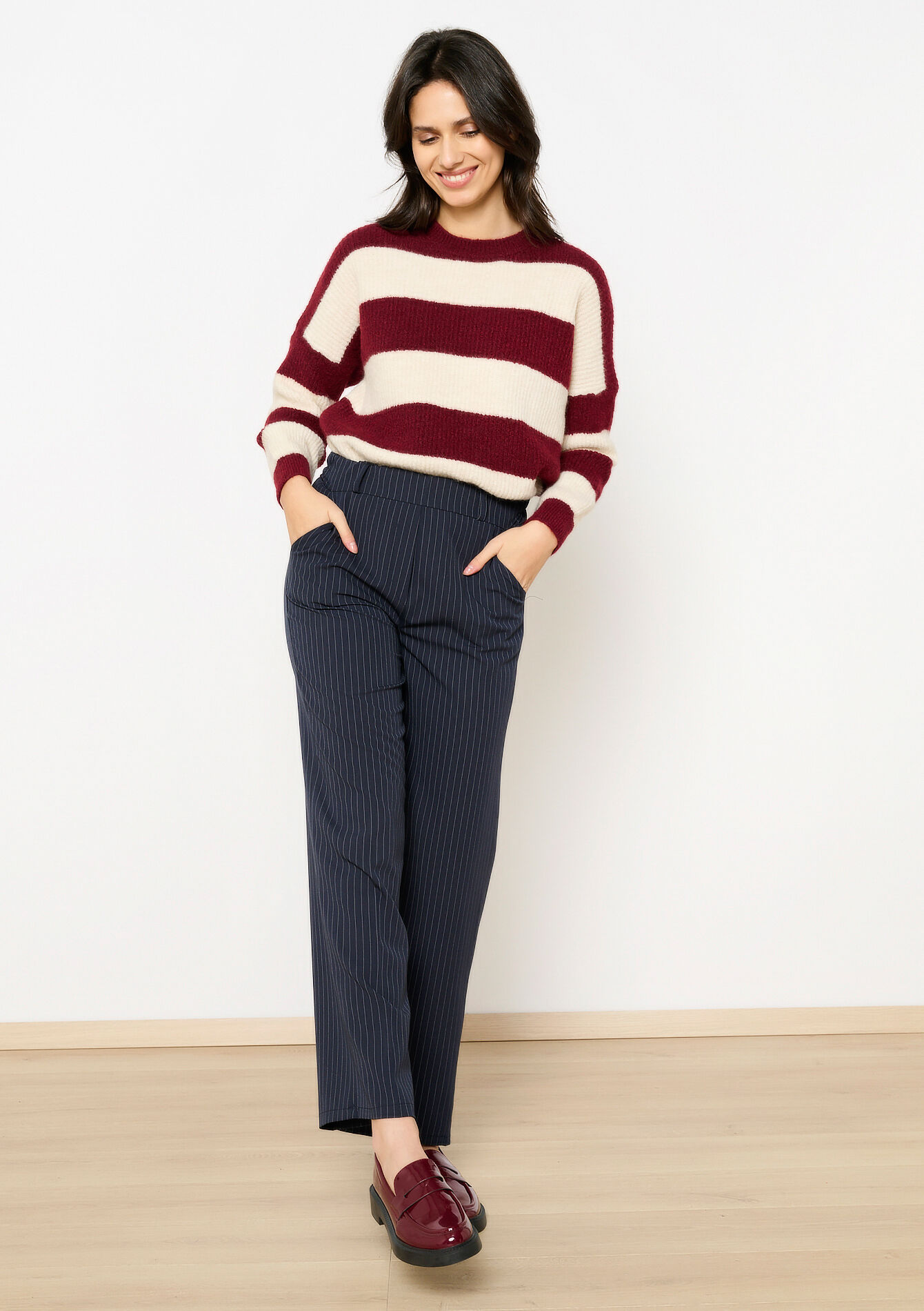 Pants with pinstripe, Pants with pinstripe - NAVY BASIC - 06600955_2723
