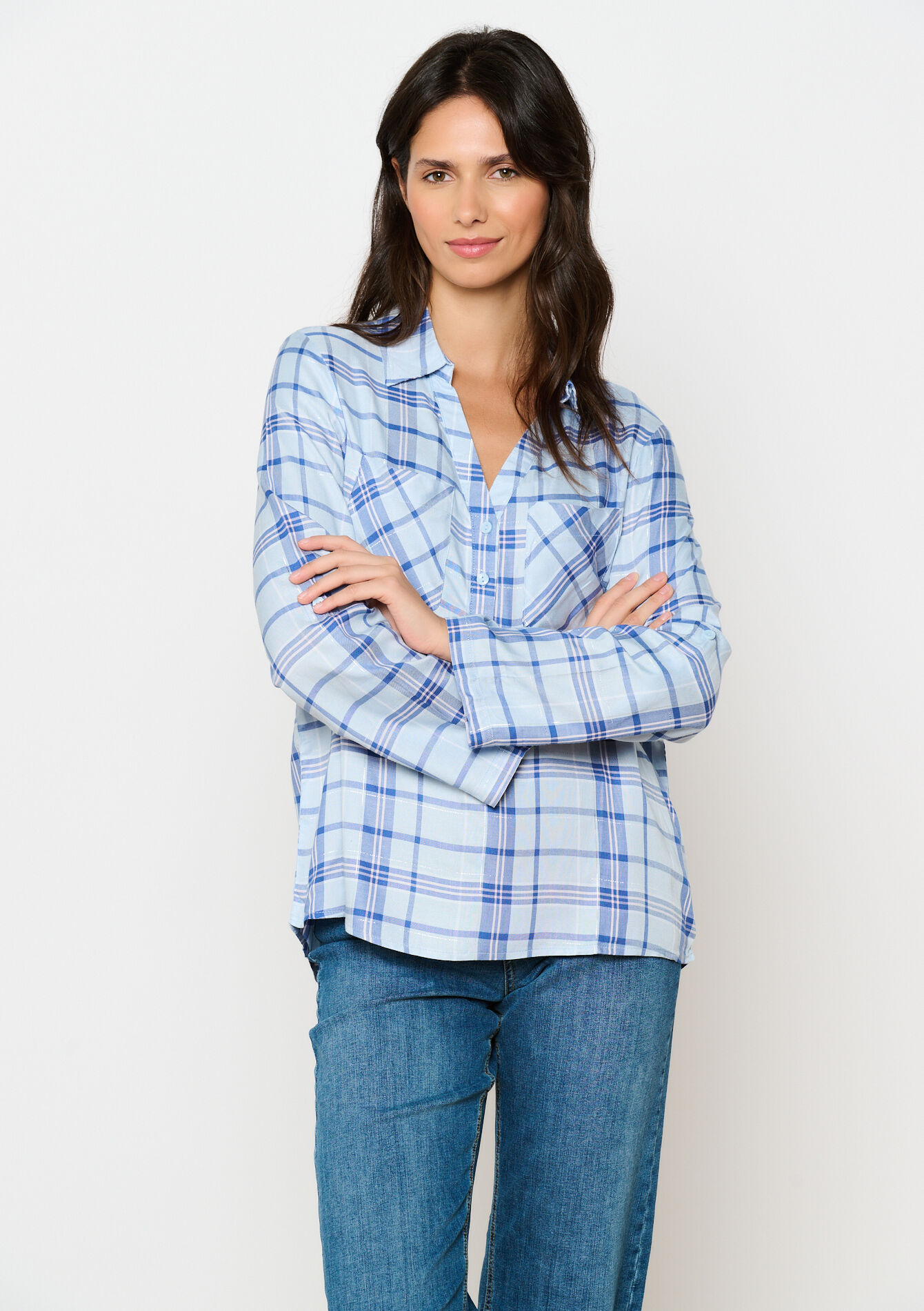 Geruit hemd - BLUE DENIM - 05702471_1638