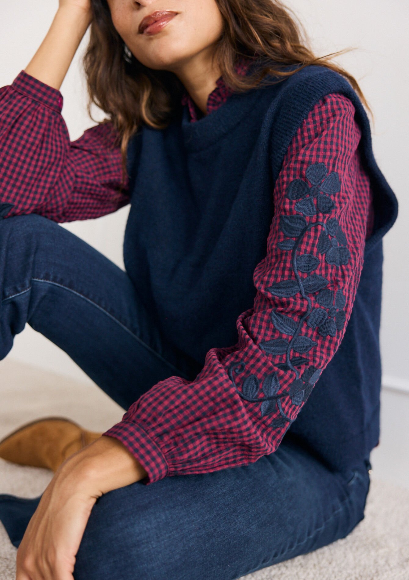 Embroidered relaxed blouse, Embroidered relaxed blouse, , front