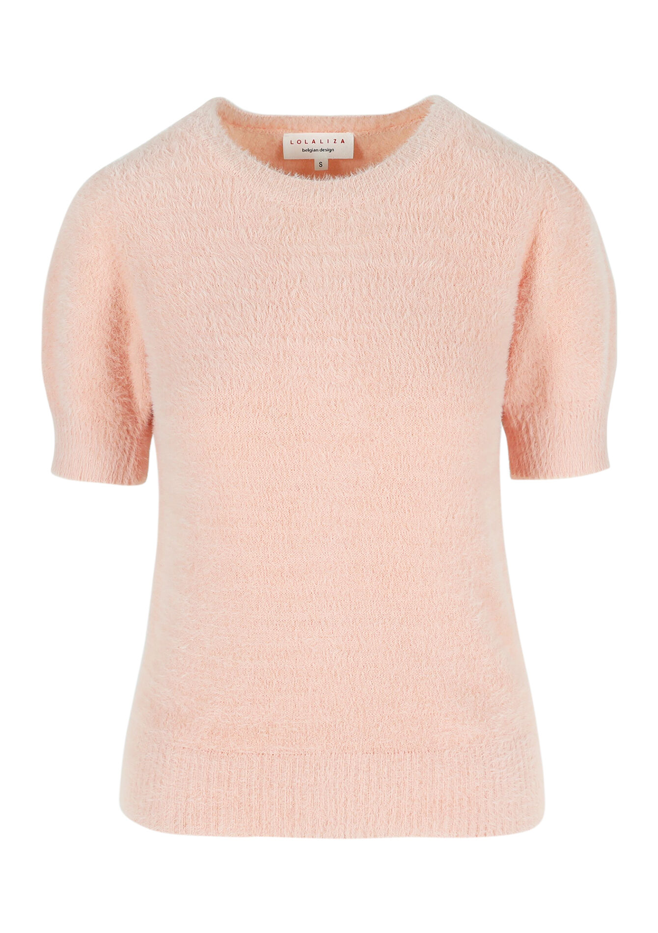 Pull en maille poilue à manches courtes, Pull en maille poilue à manches courtes - NUDE LOTUS - 04006825_4118