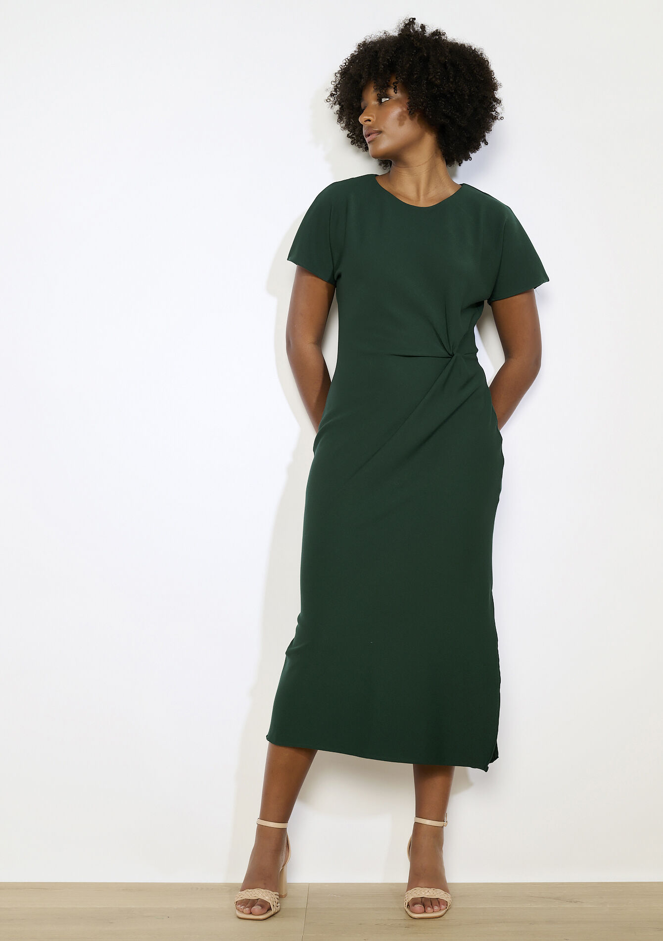 Robe midi bodycon, Robe midi bodycon - BOTTLE GREEN - 08104277_1778