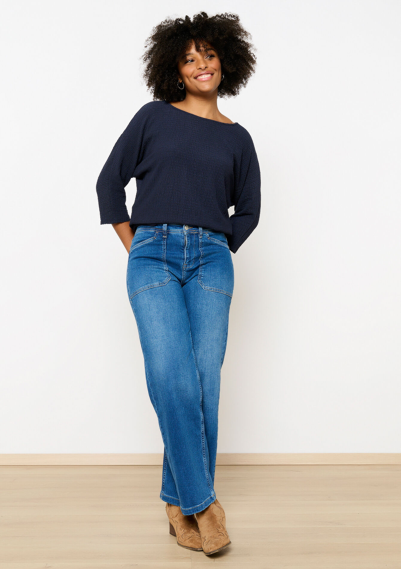 T-shirt à manches chauve-souris, T-shirt à manches chauve-souris - NAVY BASIC - 02301721_2723