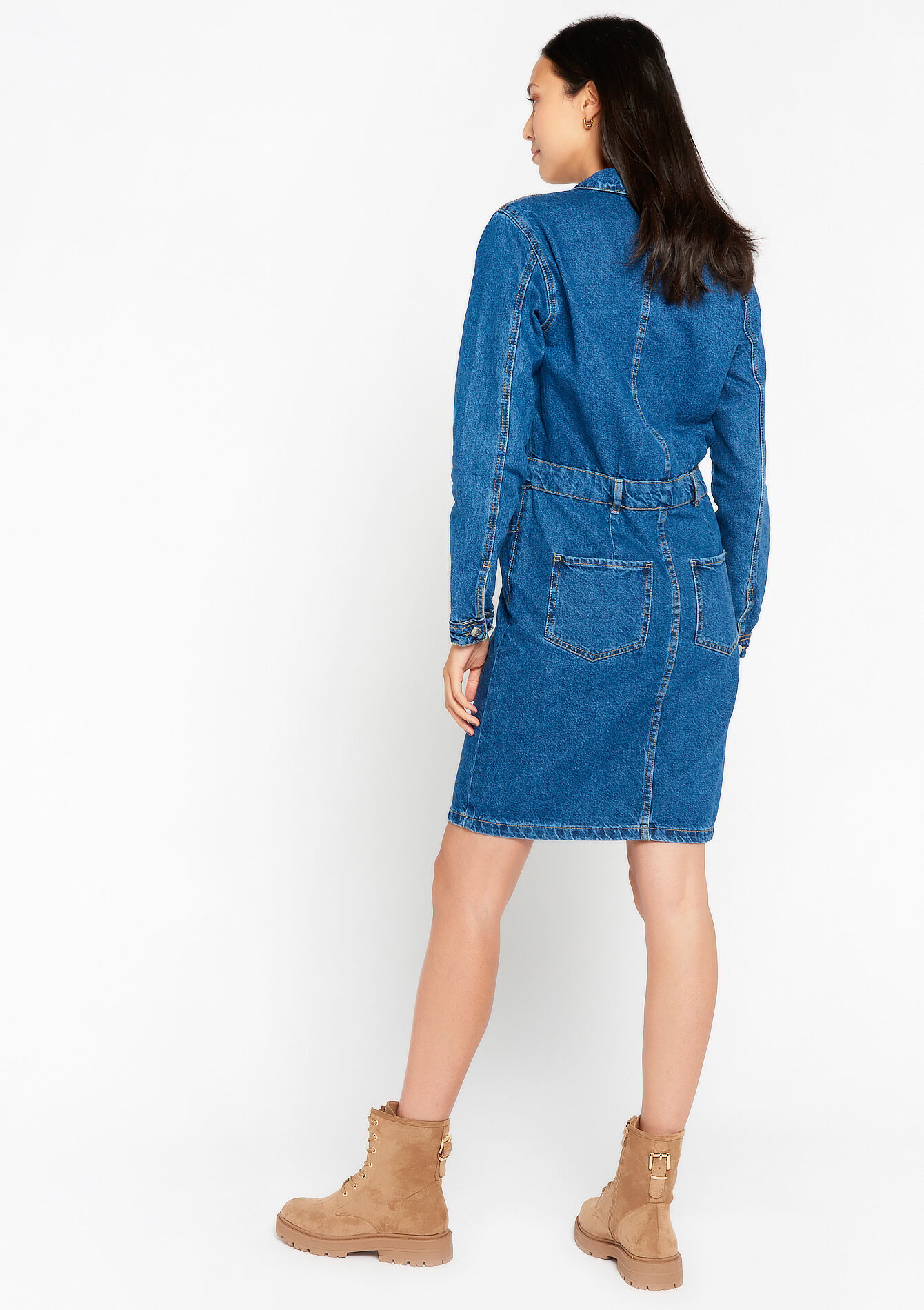 Denim jurk, Denim jurk - DARK BLUE - 08103341_0501