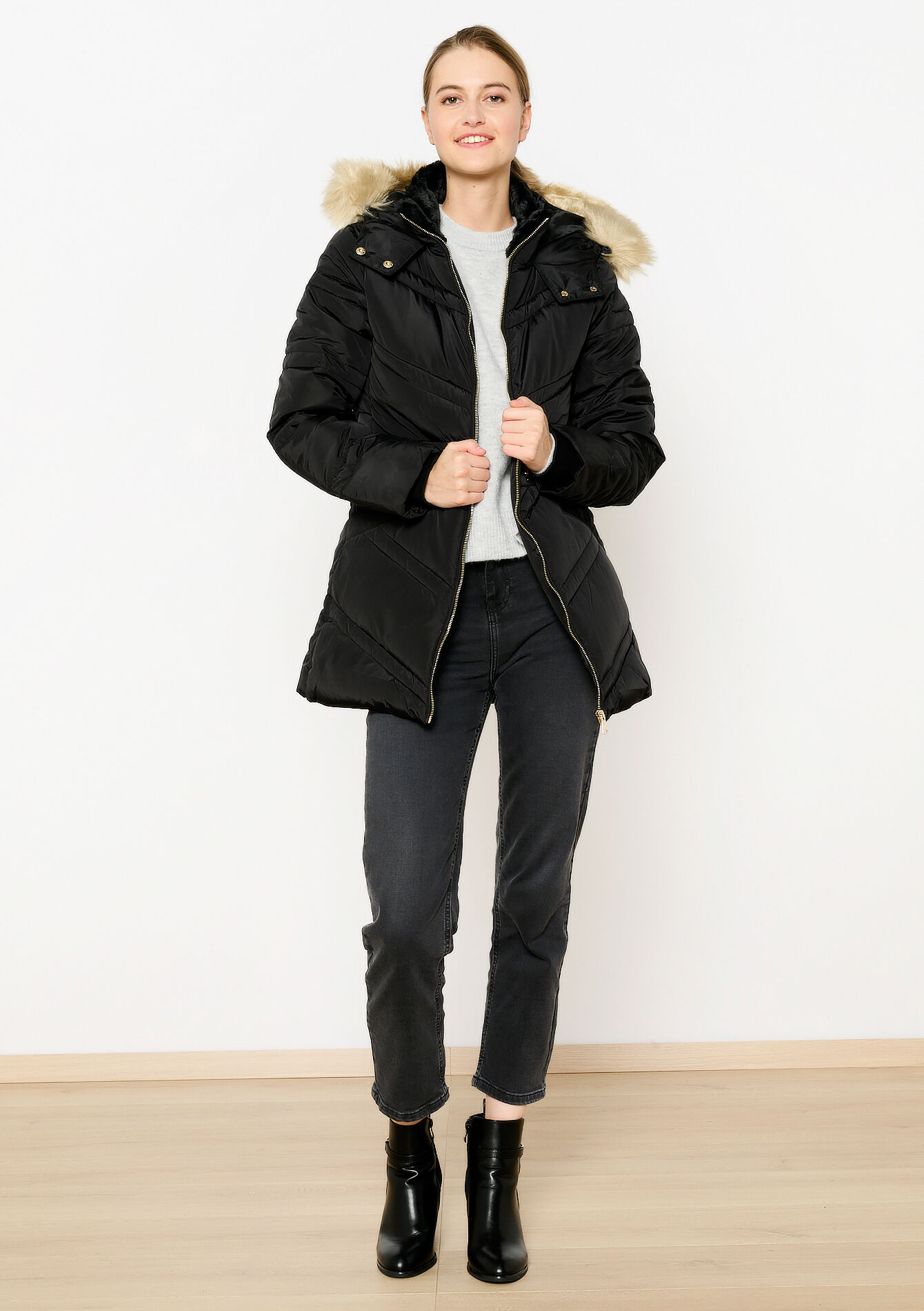 Manteau matelassé - BLACK - 23000689_1119