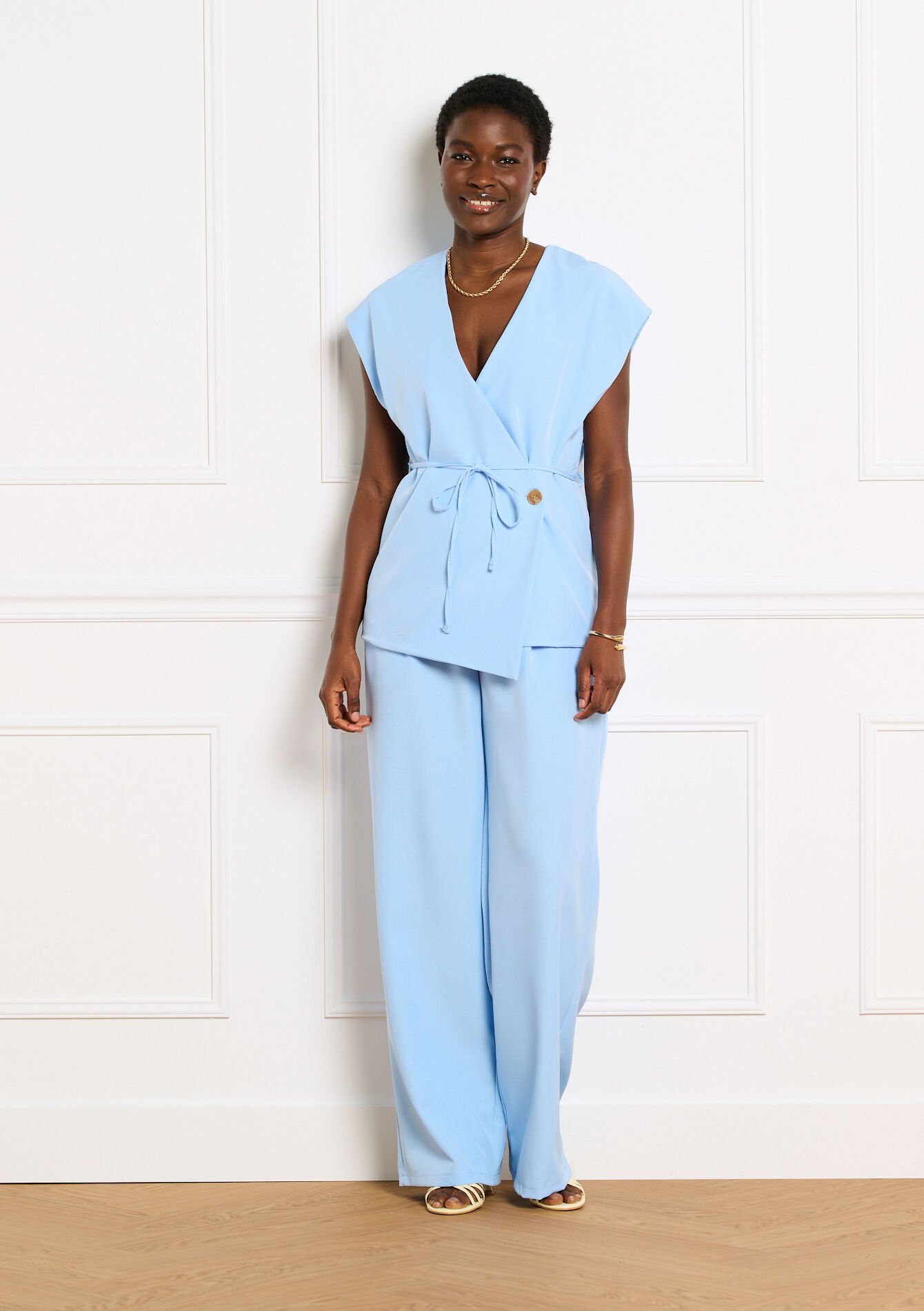 Losvallende broek - BLUE PASTEL - 06601147_3003