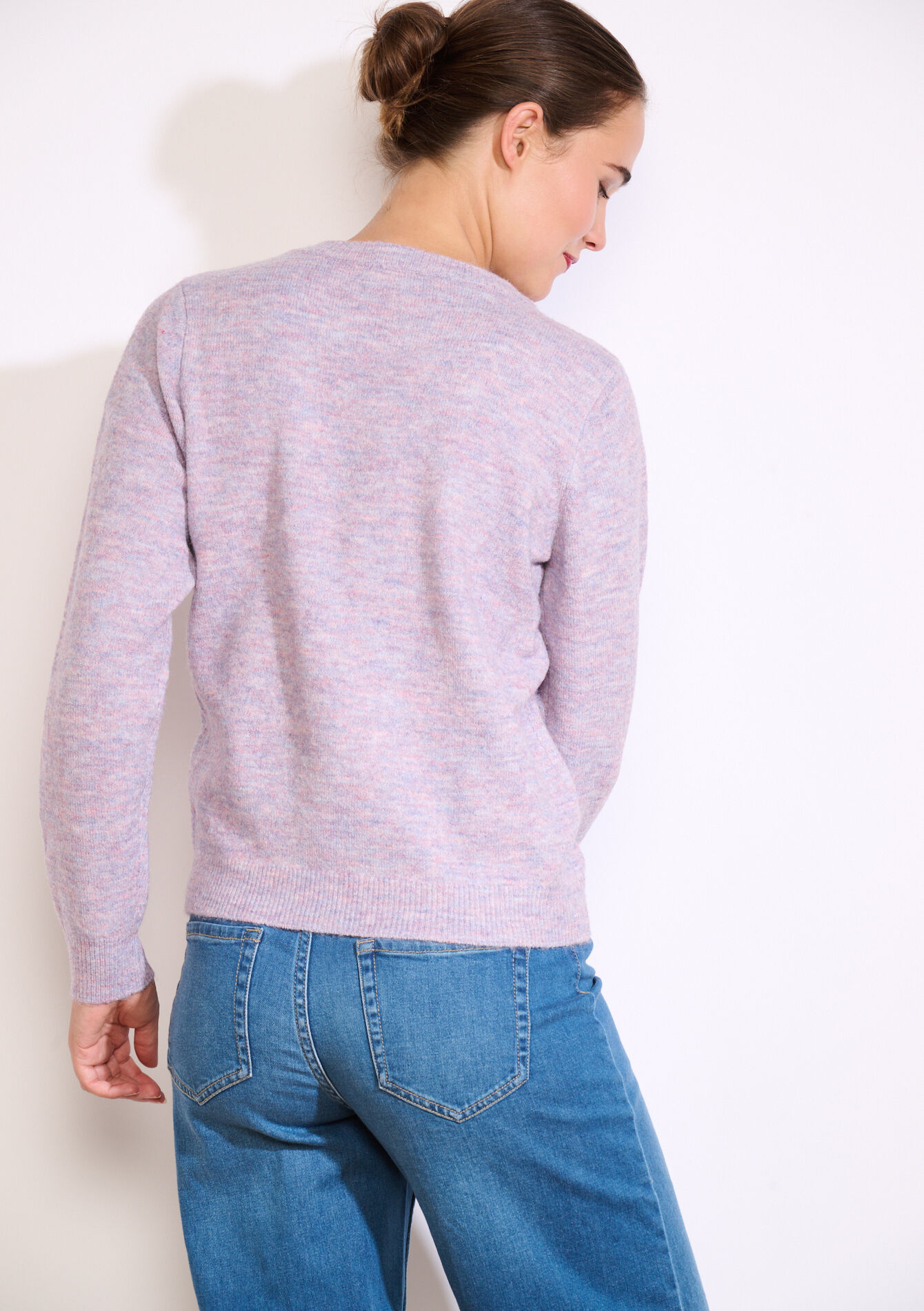 Zachte trui met ronde hals, Zachte trui met ronde hals - PASTEL LILAC - 04006880_1493