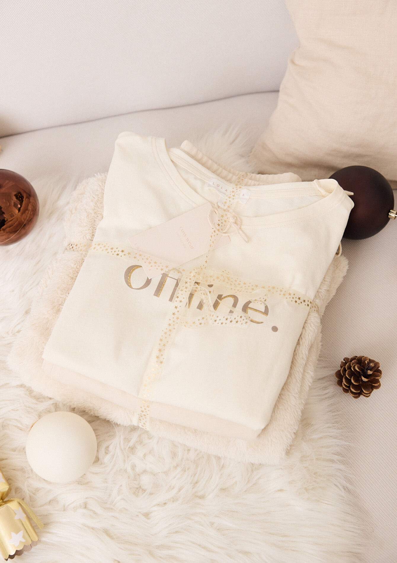 Driedelige pyjamaset, Driedelige pyjamaset - VANILLA WHITE - 02100268_1013