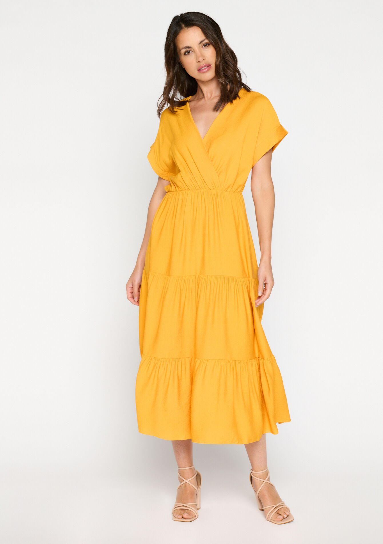 Maxi dress with ruffles, Maxi dress with ruffles - ORANGE MANGO - 08602082_2575